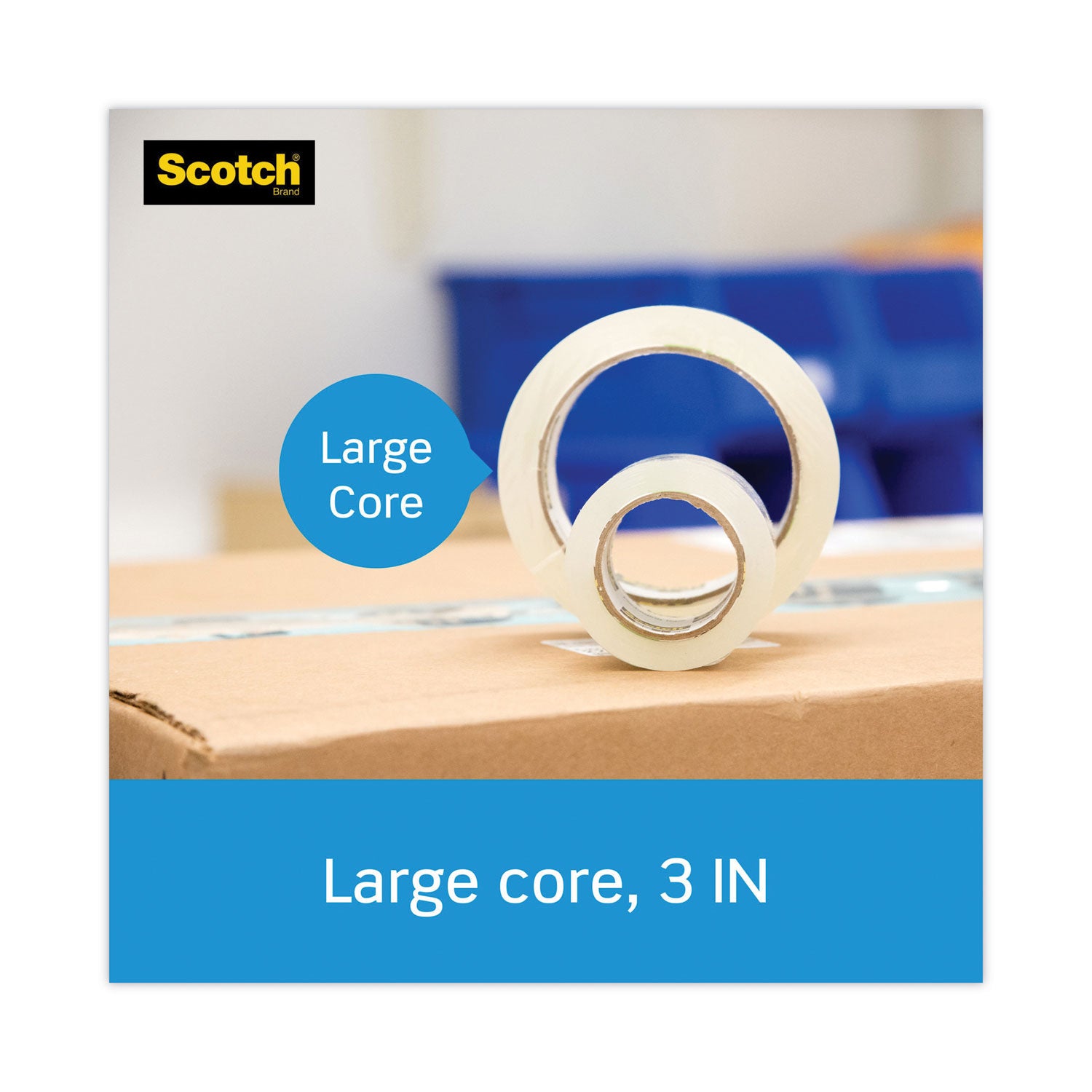 Scotch® 3850 Heavy-Duty Packaging Tape, 3" Core, 1.88" x 54.6 yds, Clear