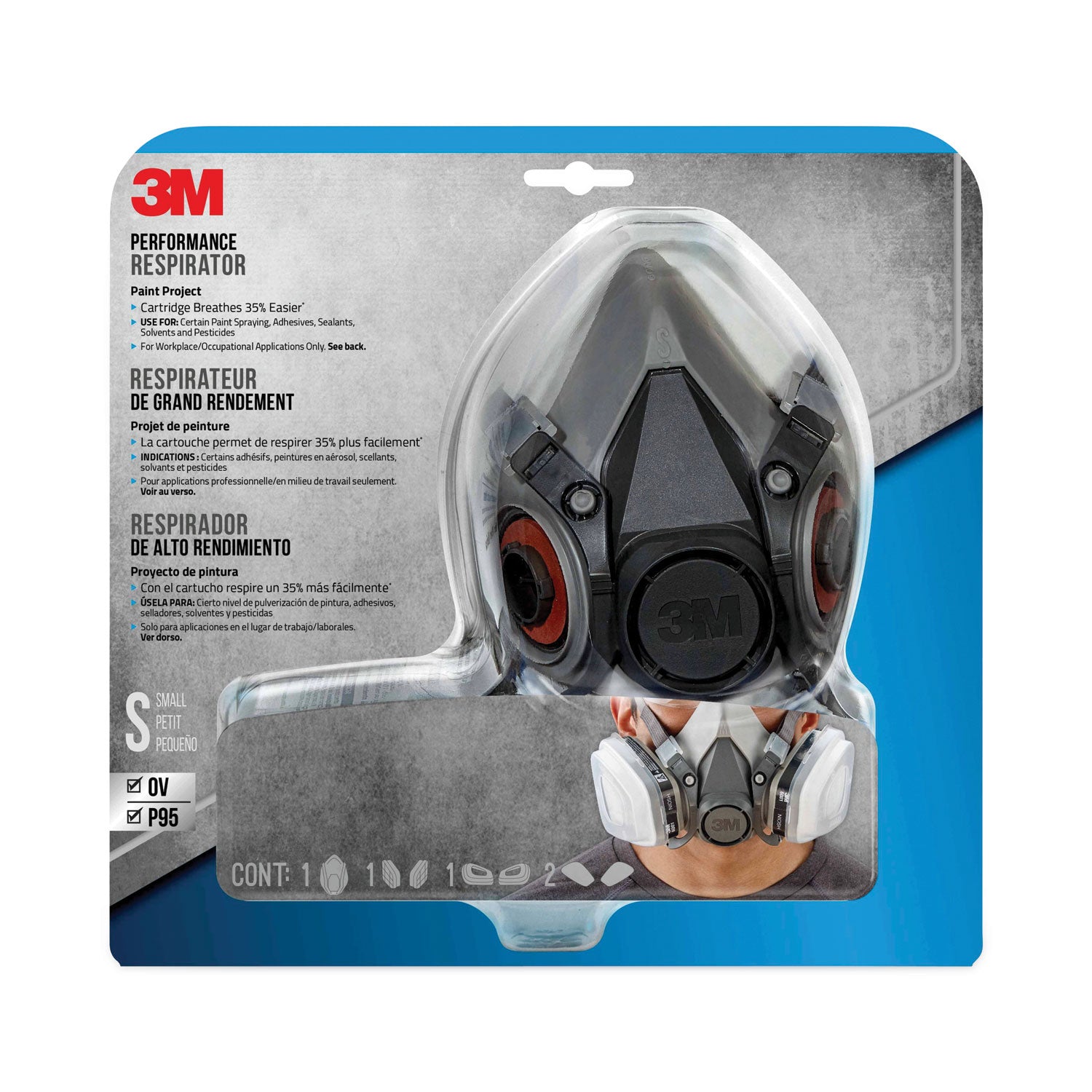 3M™ Half Facepiece Paint Spray/Pesticide Respirator, Small