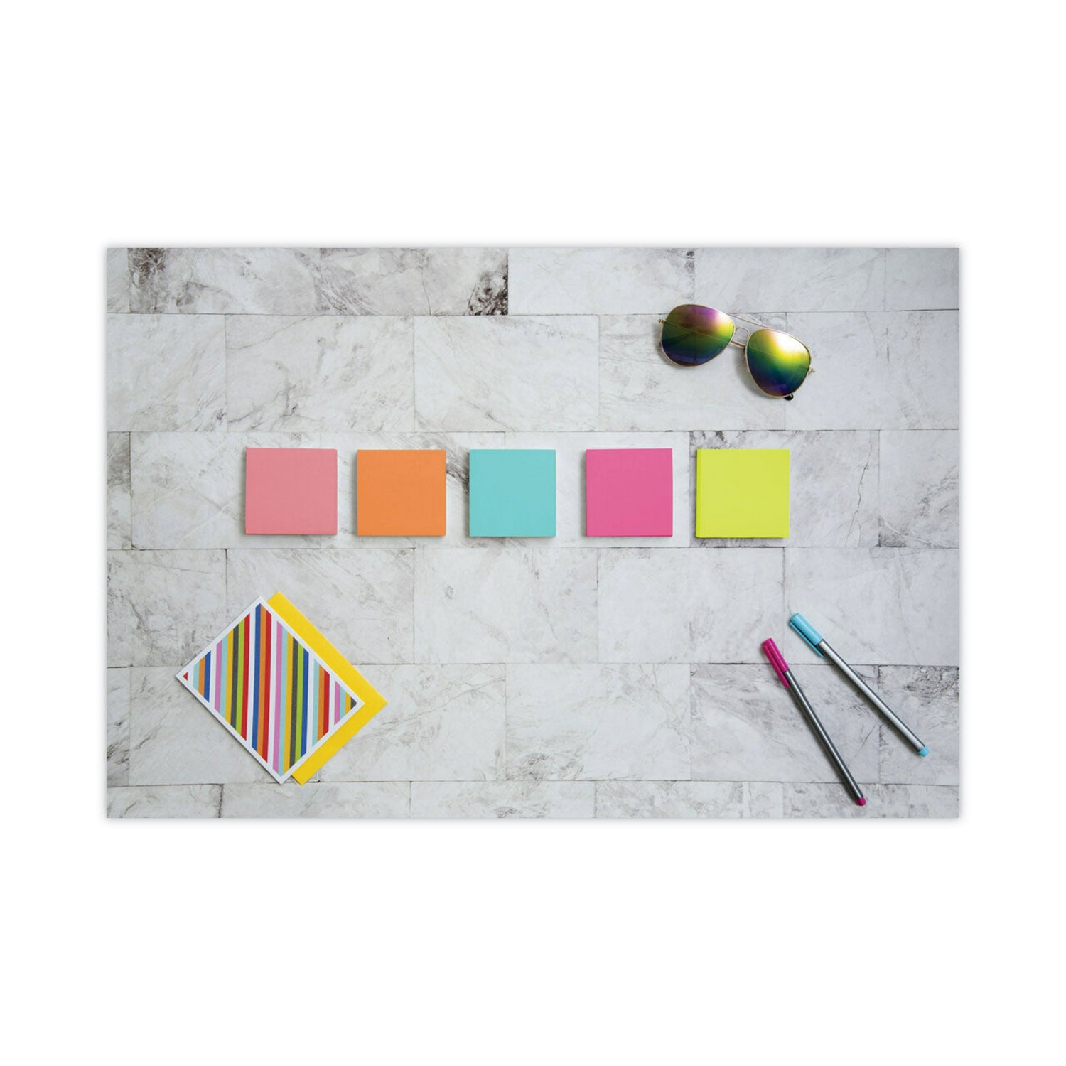 Post-it® Notes Original Pads in Poptimistic Collection Colors, 3" x 3", 100 Sheets/Pad, 5 Pads/Pack