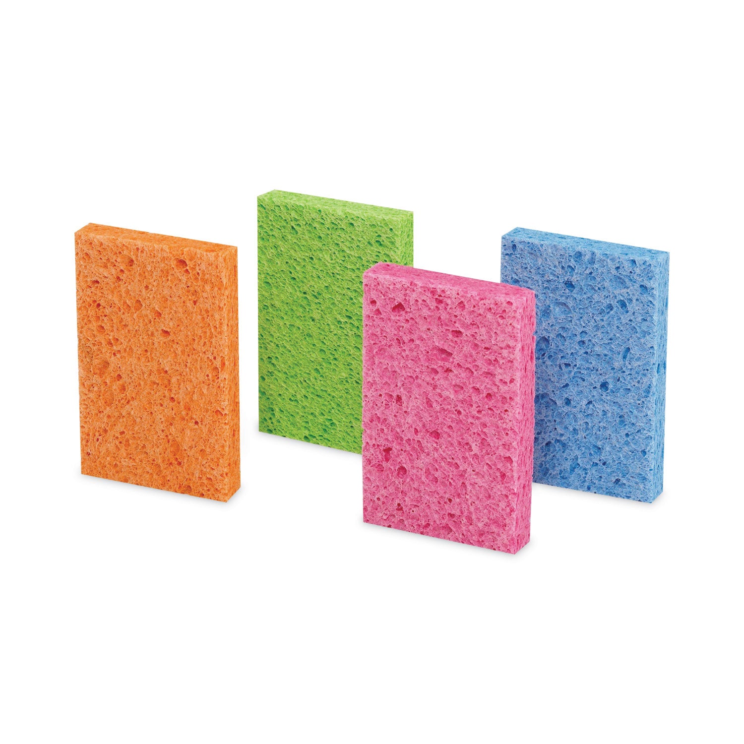 ocelo™ Vibrant Color Sponges, 4.7 x 3, 0.6" Thick, Assorted Colors, 4/Pack