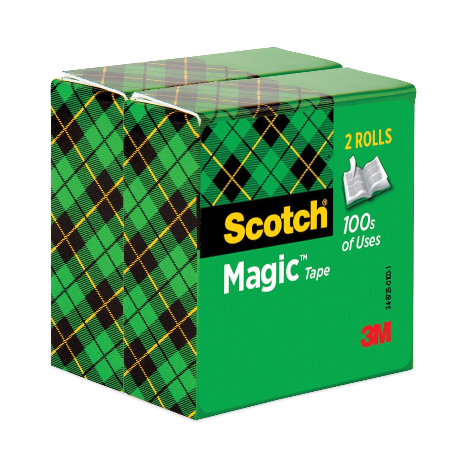 Scotch® Magic Tape Refill, 3" Core, 0.75" x 72 yds, Clear, 2/Pack