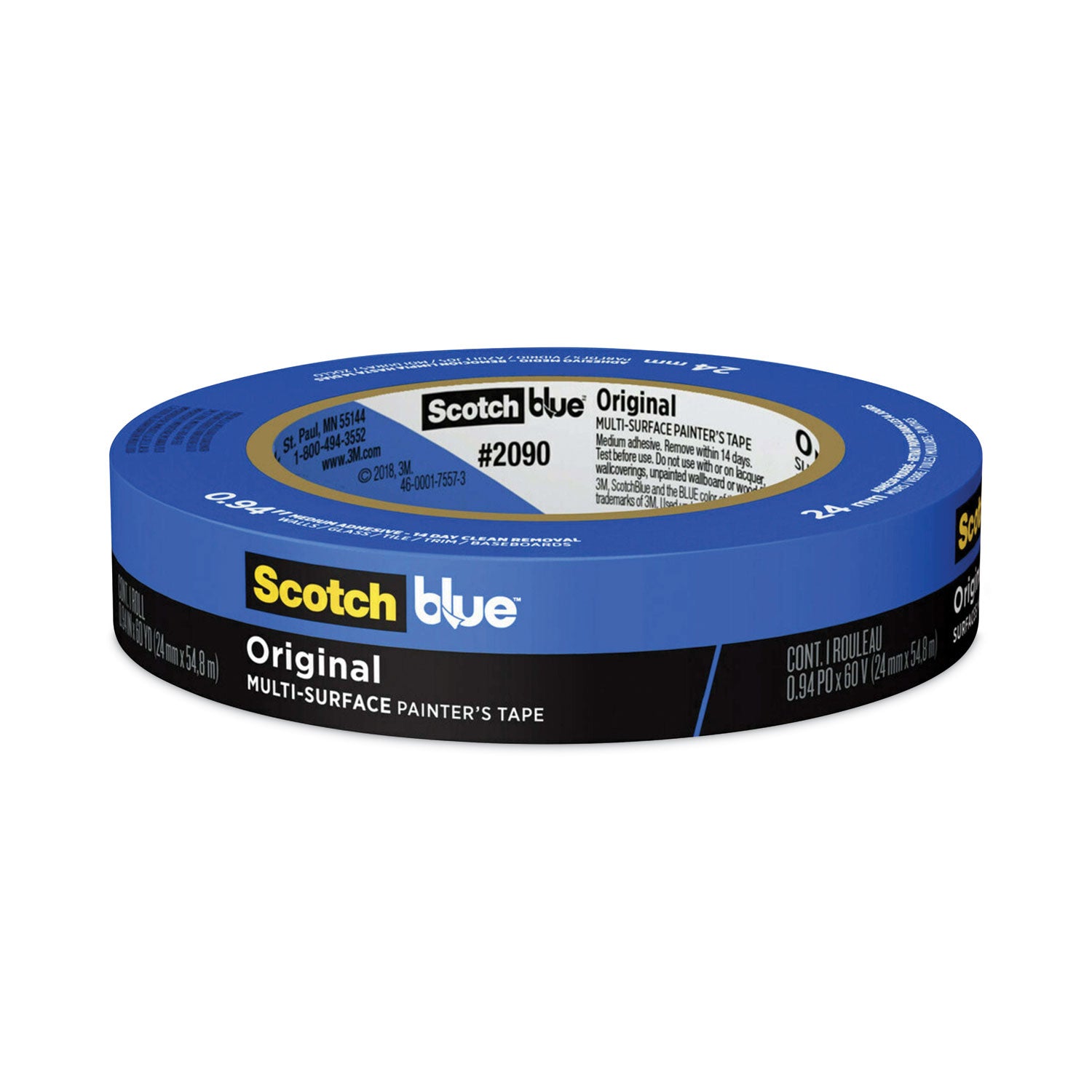 Original Multi-Surface Painter's Tape, 3" Core, 0.94" x 60 yds, Blue