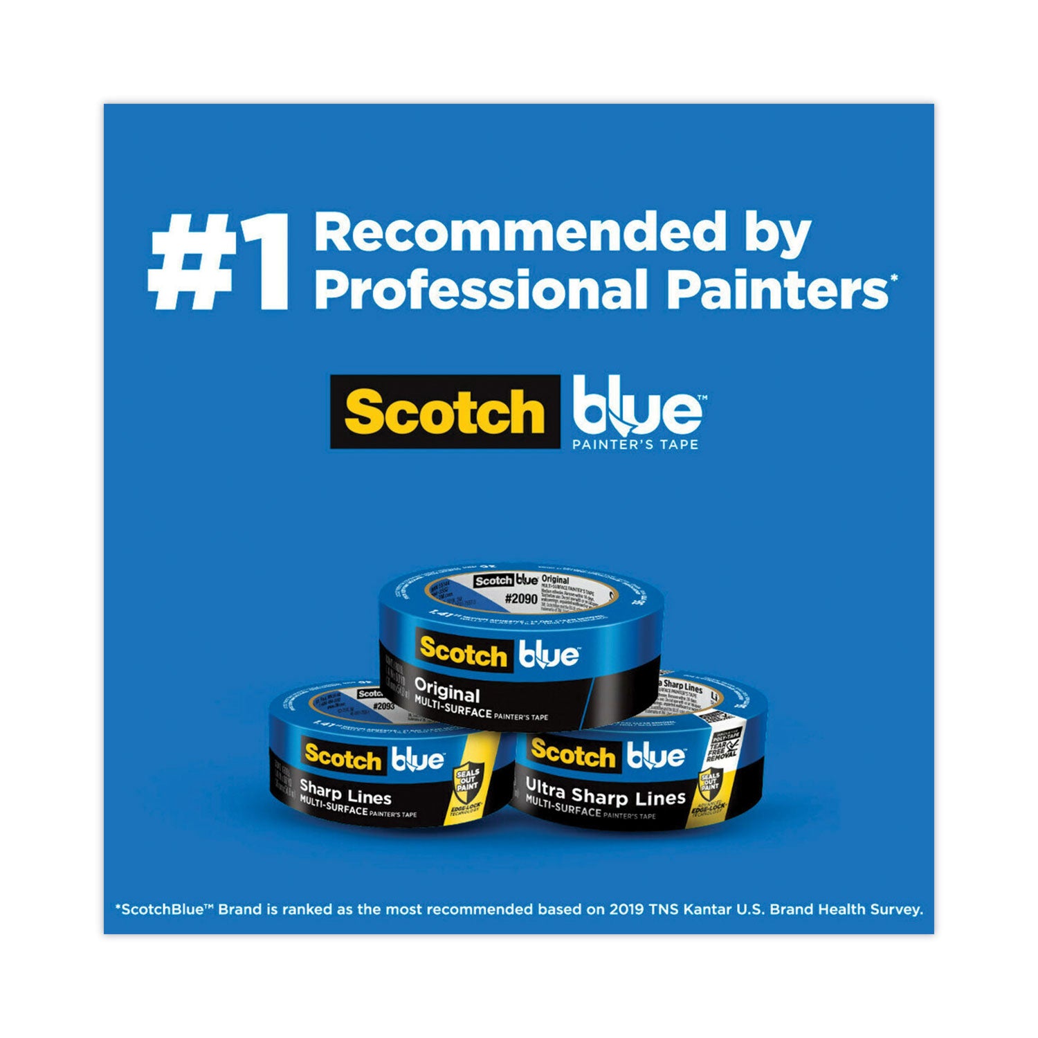 ScotchBlue™ Original Multi-Surface Painter's Tape, 3" Core, 1.88" x 60 yds, Blue, 3/Pack