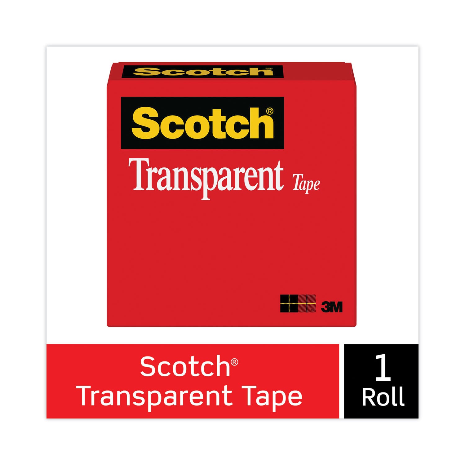 Scotch® Transparent Tape, 1" Core, 0.75" x 36 yds, Transparent