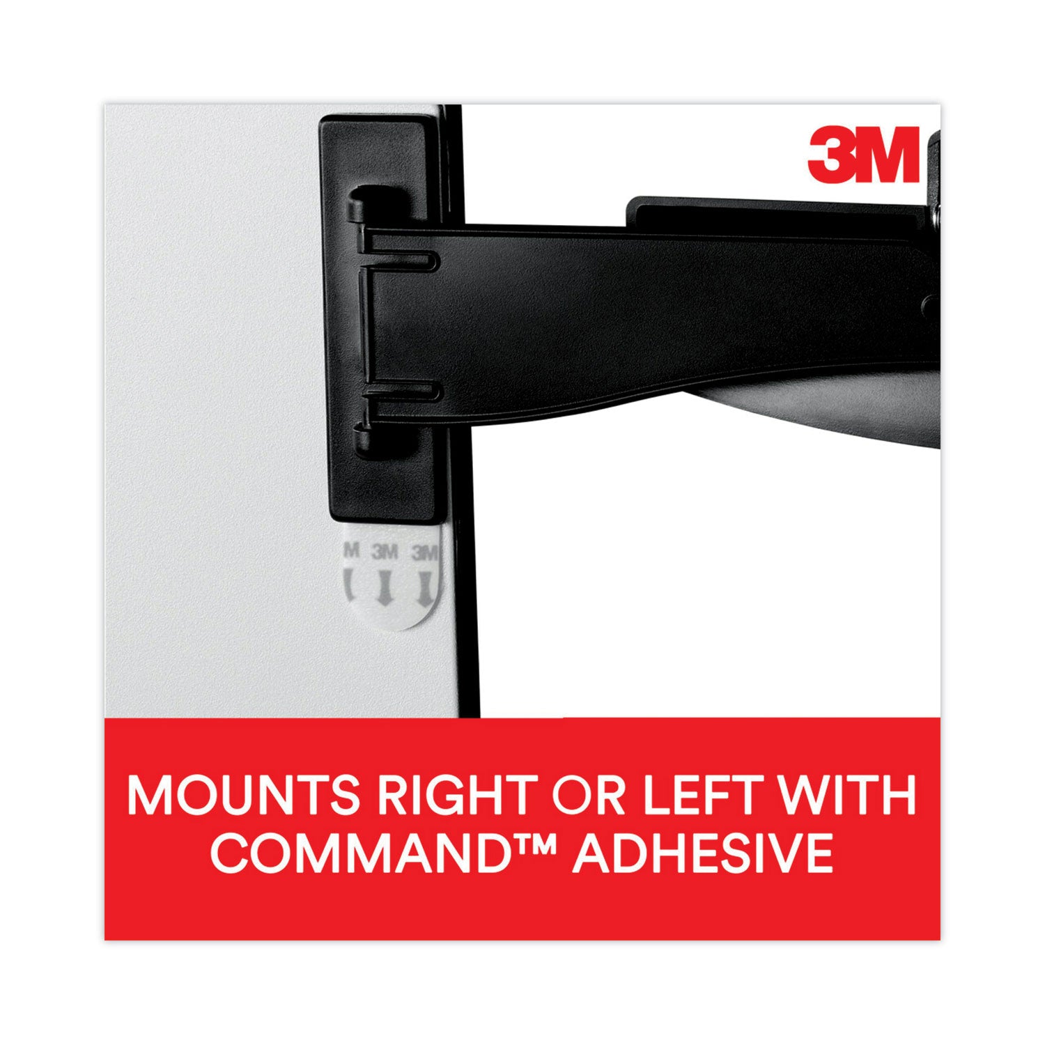 3M™ Swing Arm Copyholder, Adhesive Monitor Mount, 30 Sheet Capacity, Plastic, Black/Silver Clip