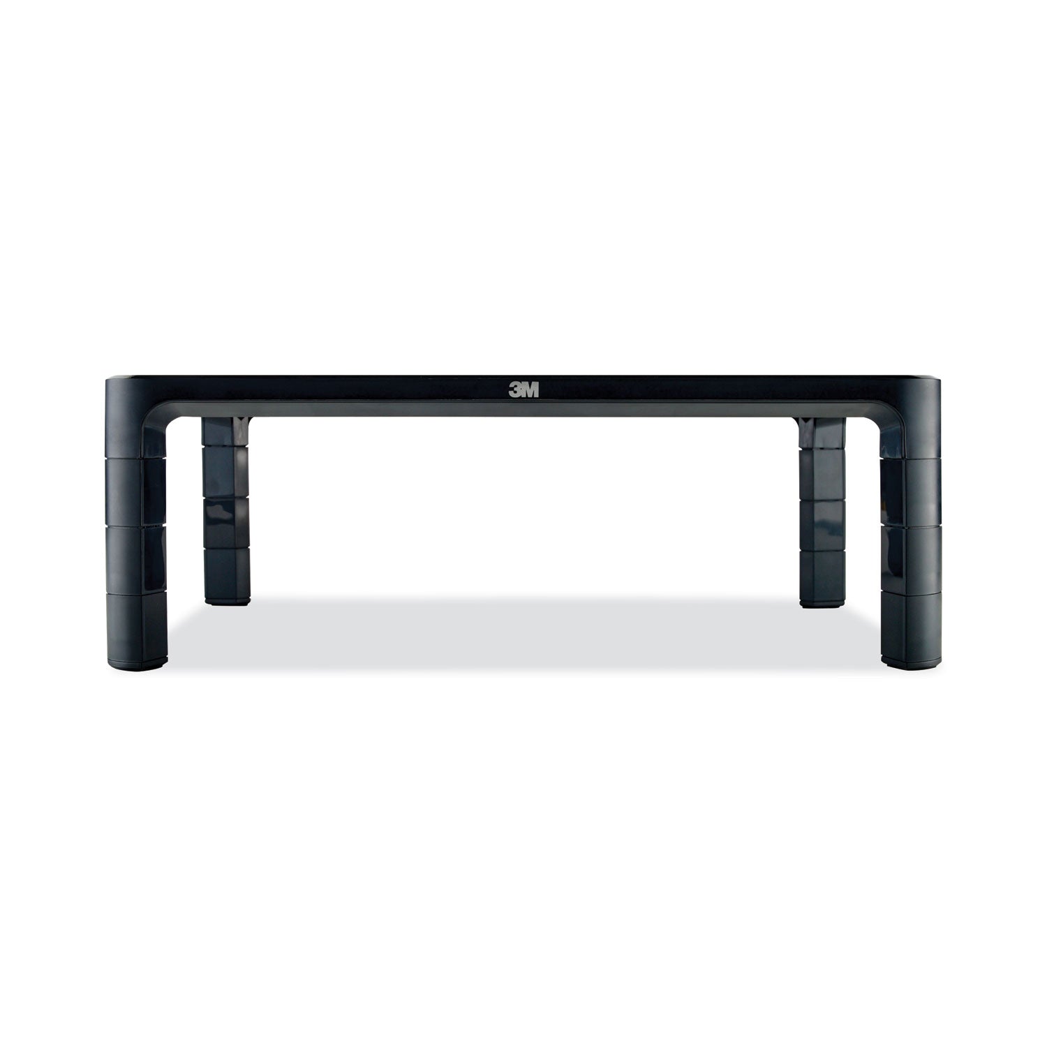 3M™ Adjustable Monitor Stand, 16" x 12" x 1.75" to 5.5", Black, Supports 20 lbs