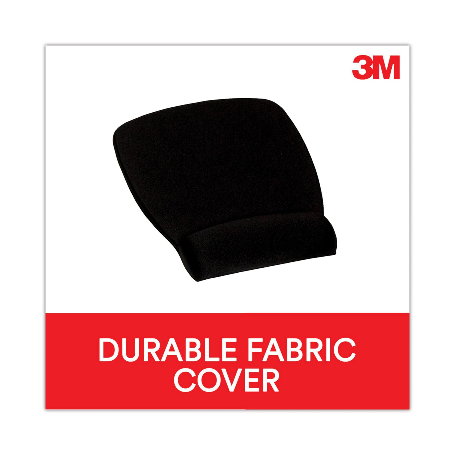 3M™ Antimicrobial Foam Mouse Pad with Wrist Rest, 8.62 x 6.75, Black