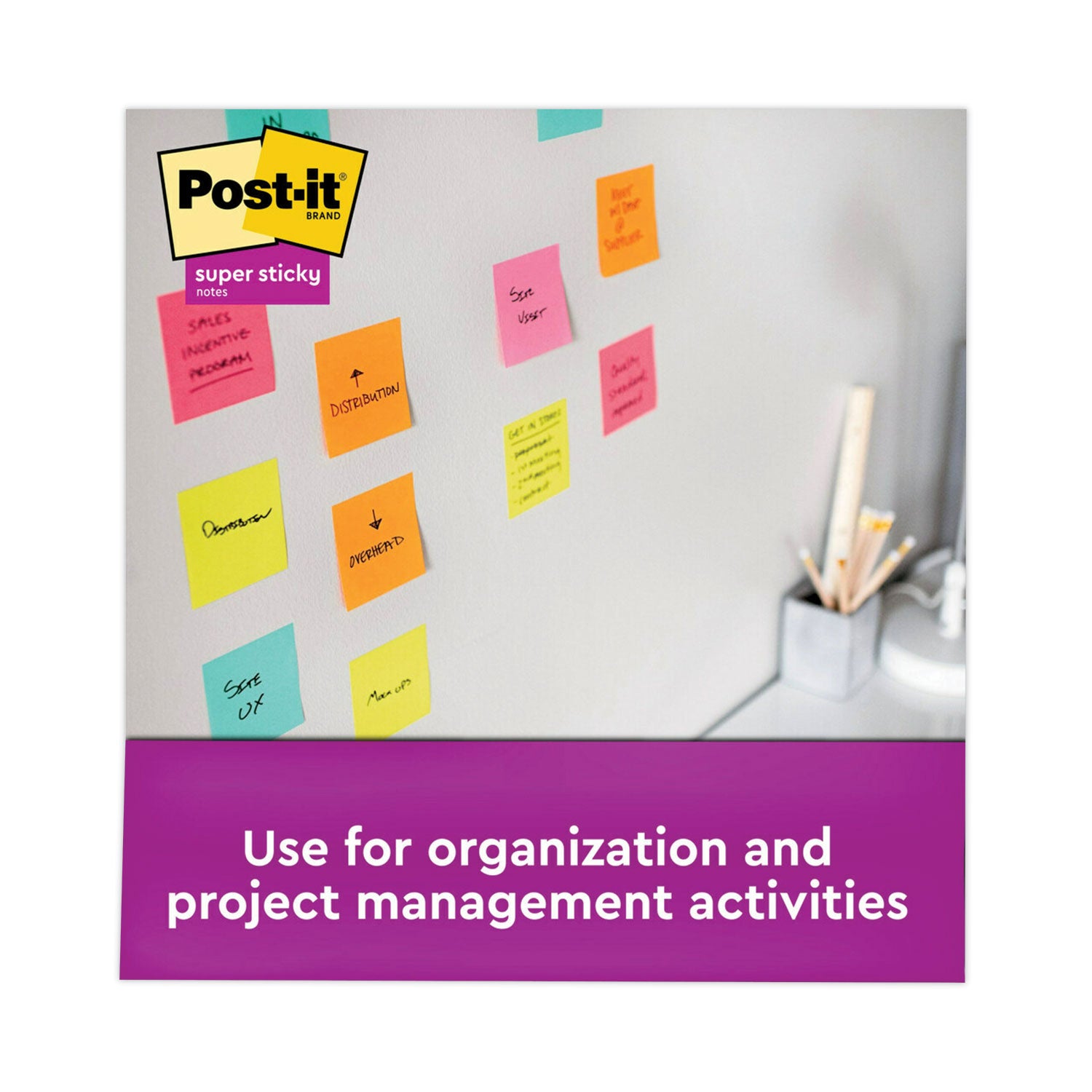 Post-it® Dispenser Notes Super Sticky Pop-up 3 x 3 Note Refill, 3" x 3", Supernova Neons Collection Colors, 90 Sheets/Pad, 6 Pads/Pack