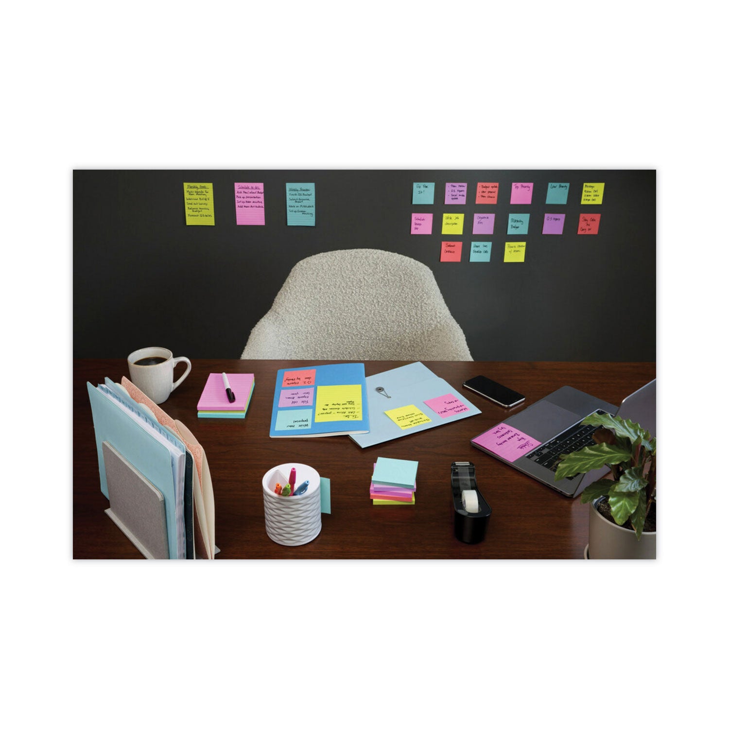 Post-it® Dispenser Notes Super Sticky Pop-up 3 x 3 Note Refill, 3" x 3", Supernova Neons Collection Colors, 90 Sheets/Pad, 6 Pads/Pack