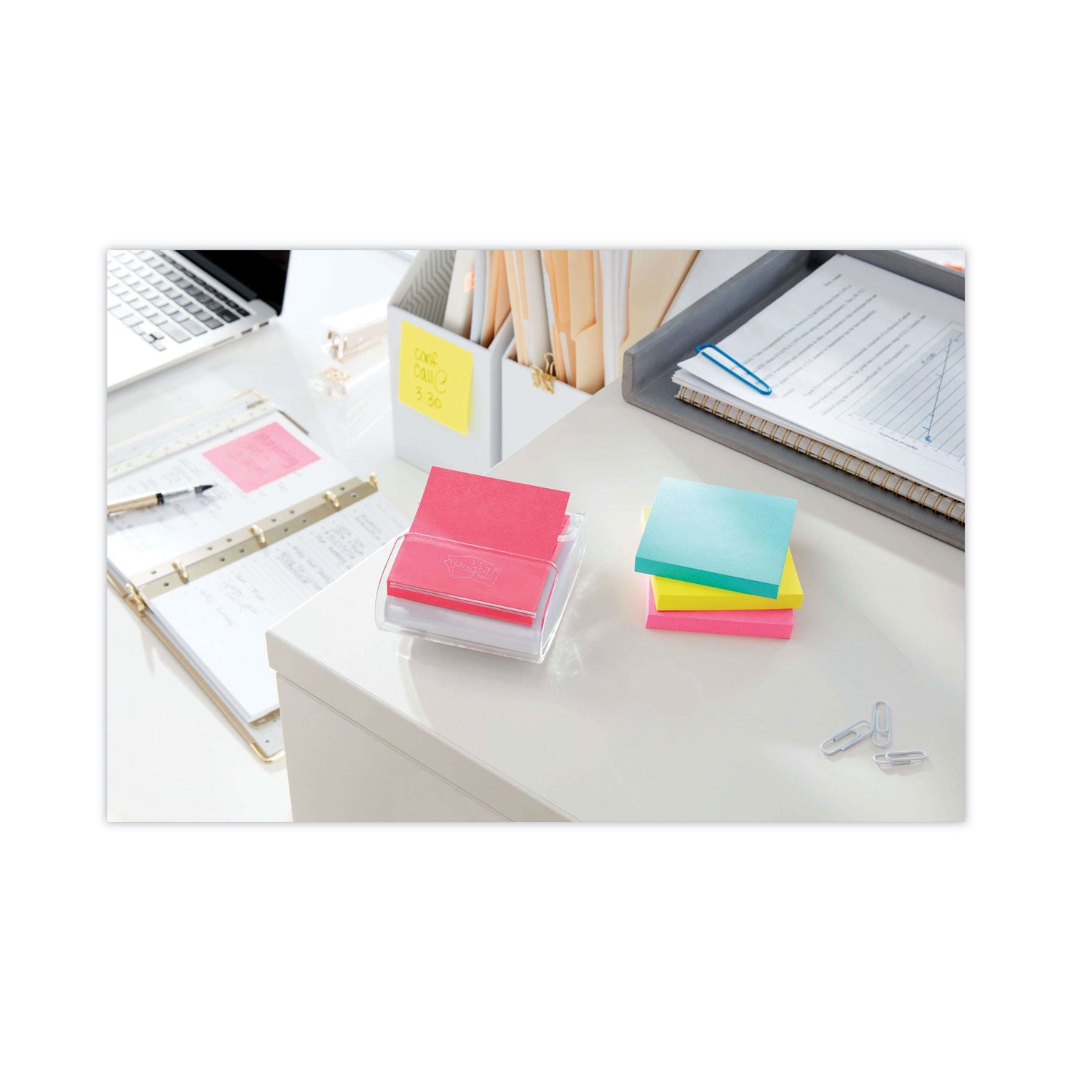 Post-it® Dispenser Notes Super Sticky Pop-up 3 x 3 Note Refill, 3" x 3", Supernova Neons Collection Colors, 90 Sheets/Pad, 6 Pads/Pack