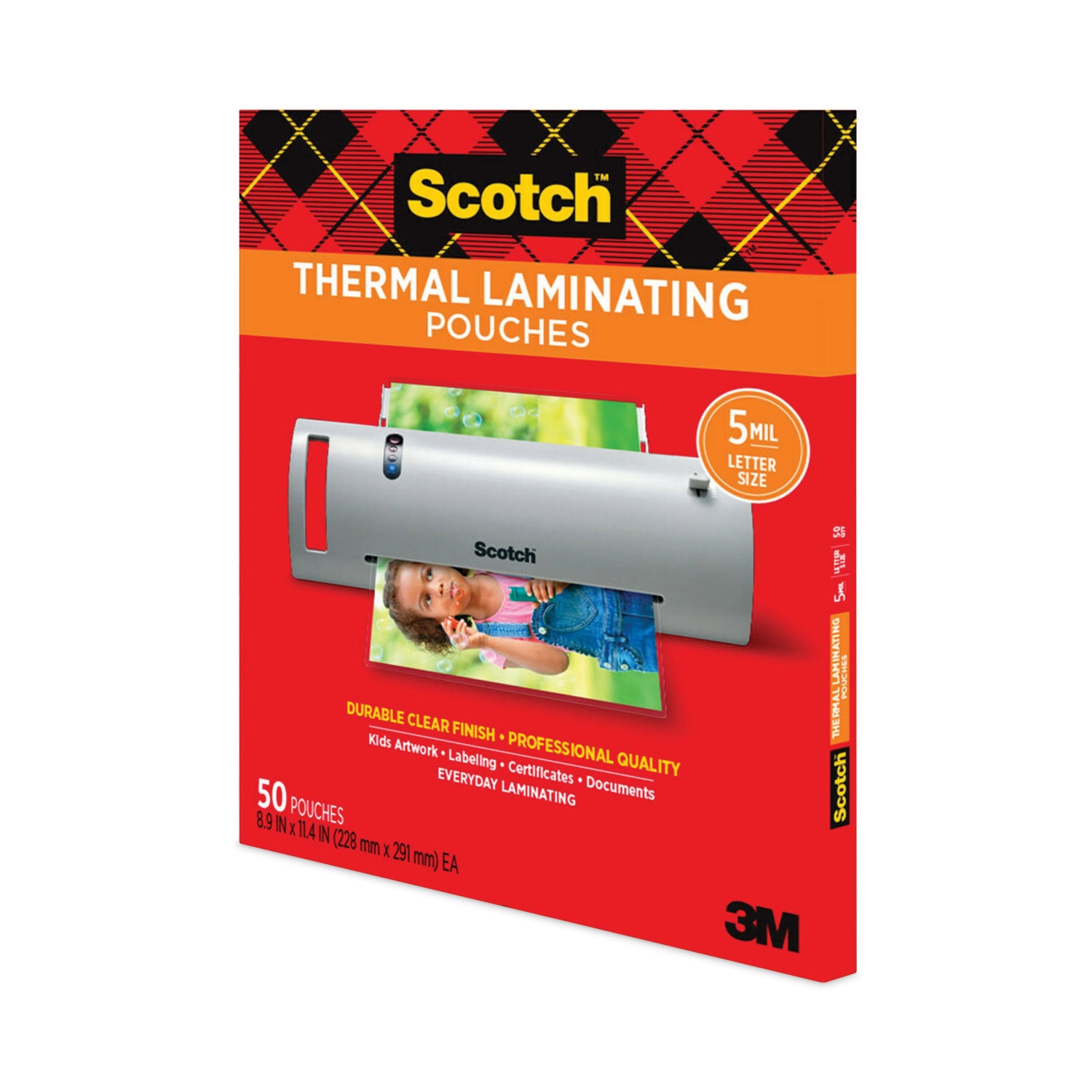 Scotch™ Laminating Pouches, 5 mil, 9" x 11.5", Gloss Clear, 50/Pack