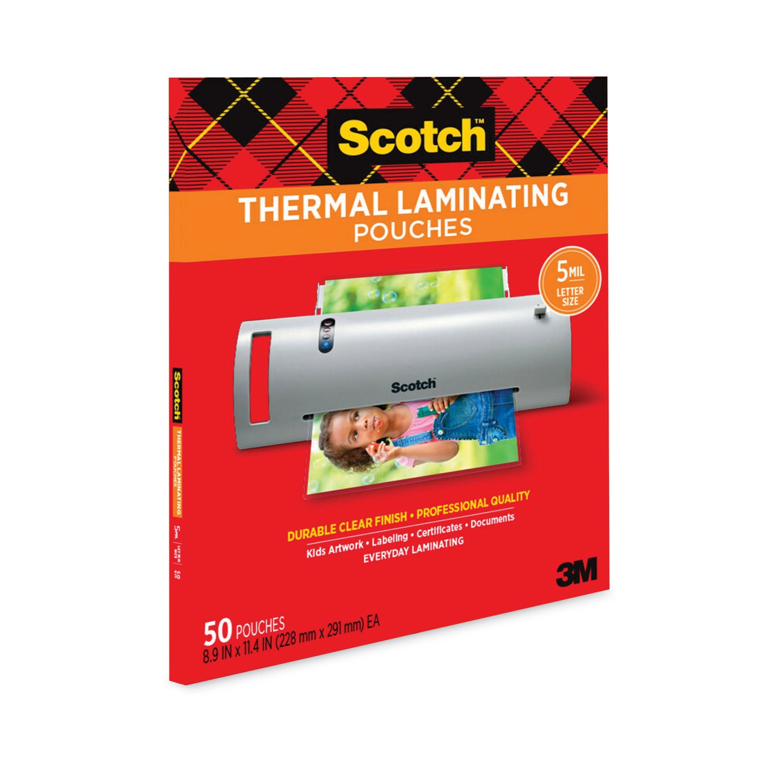 Scotch™ Laminating Pouches, 5 mil, 9" x 11.5", Gloss Clear, 50/Pack