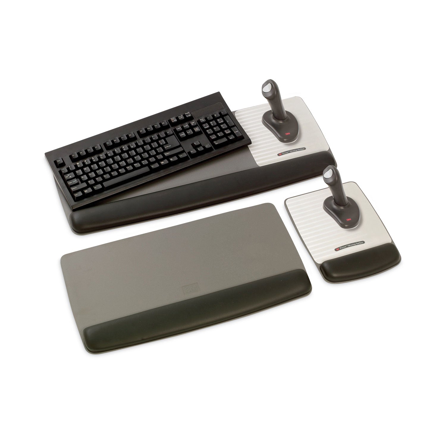 3M™ Antimicrobial Gel Keyboard Wrist Rest Platform, 19.6 x 10.6, Black/Gray/Silver