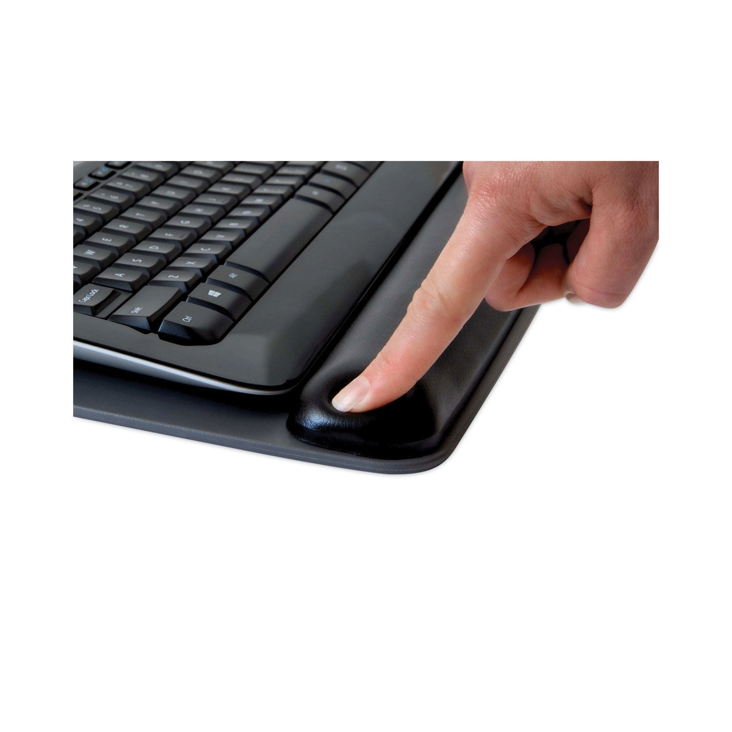 3M™ Antimicrobial Gel Keyboard Wrist Rest Platform, 19.6 x 10.6, Black/Gray/Silver