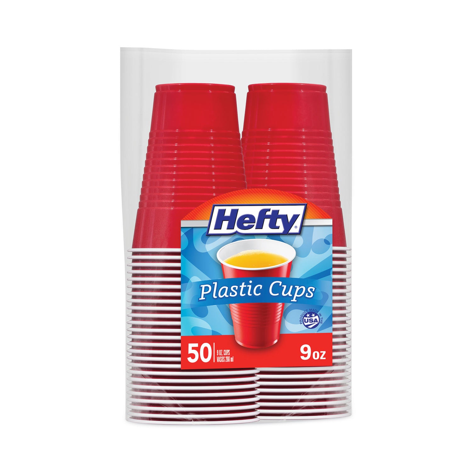 Hefty® Easy Grip Disposable Plastic Party Cups, 9 oz, Red, 50/Pack