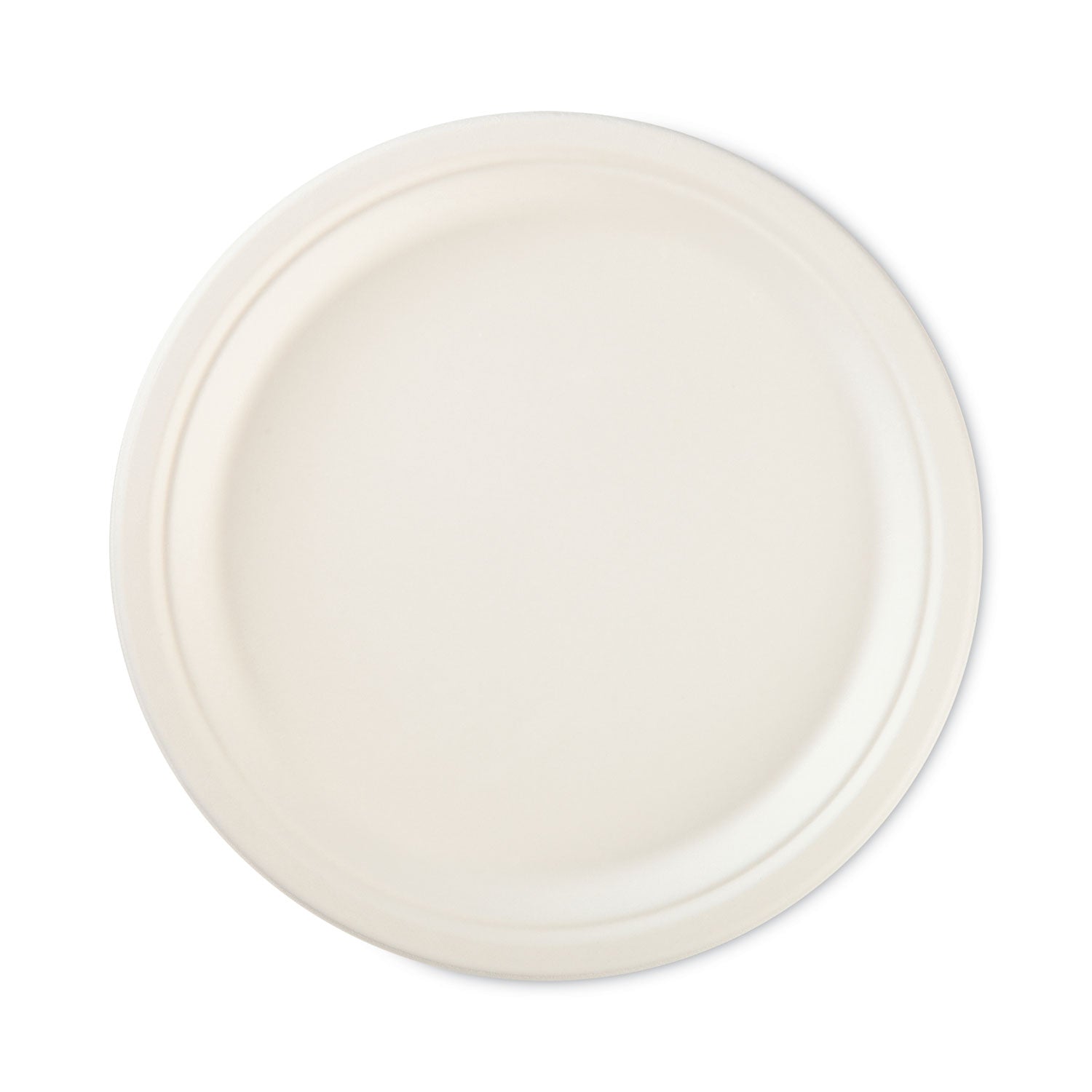 Hefty® ECOSAVE Tableware, Plate, Bagasse, 10.13" dia, White, 16/Pack