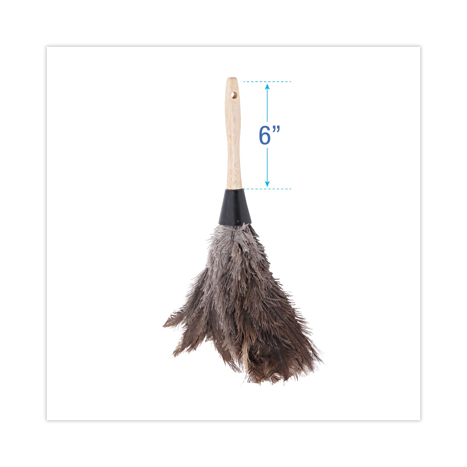 Boardwalk® Professional Ostrich Feather Duster, Gray, 14" Length, 6" Handle