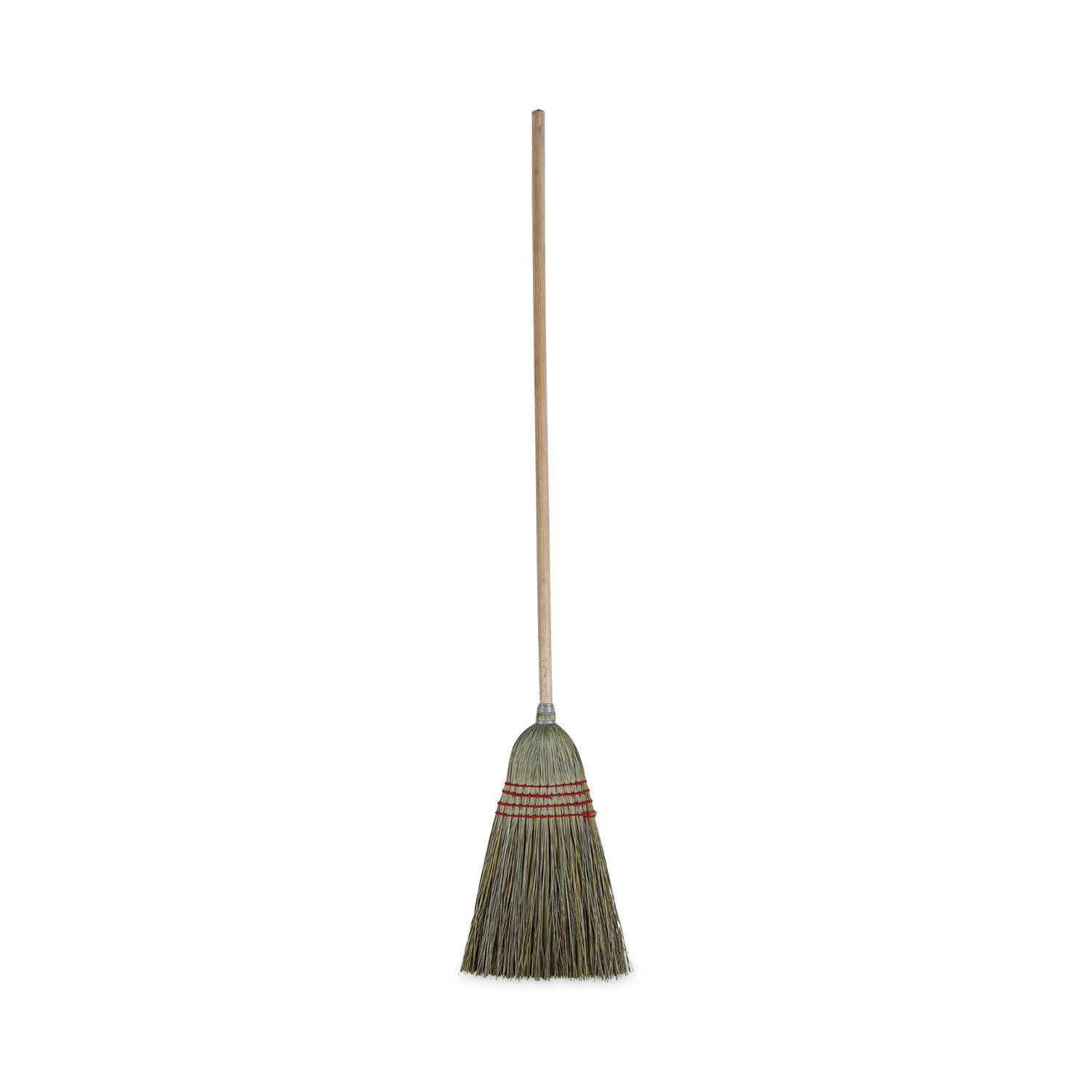 Mixed Fiber Maid Broom, Mixed Fiber Bristles, 55" Overall Length, Natural, 12/Carton