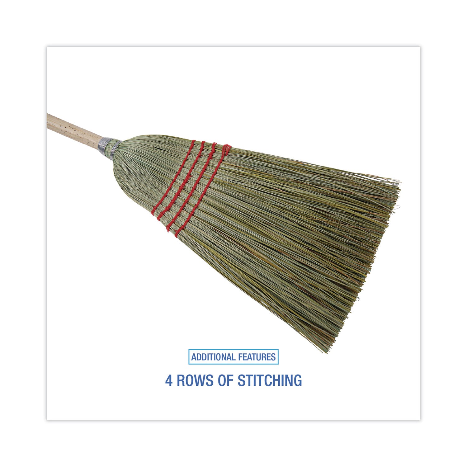 Boardwalk® Mixed Fiber Maid Broom, Mixed Fiber Bristles, 55" Overall Length, Natural, 12/Carton