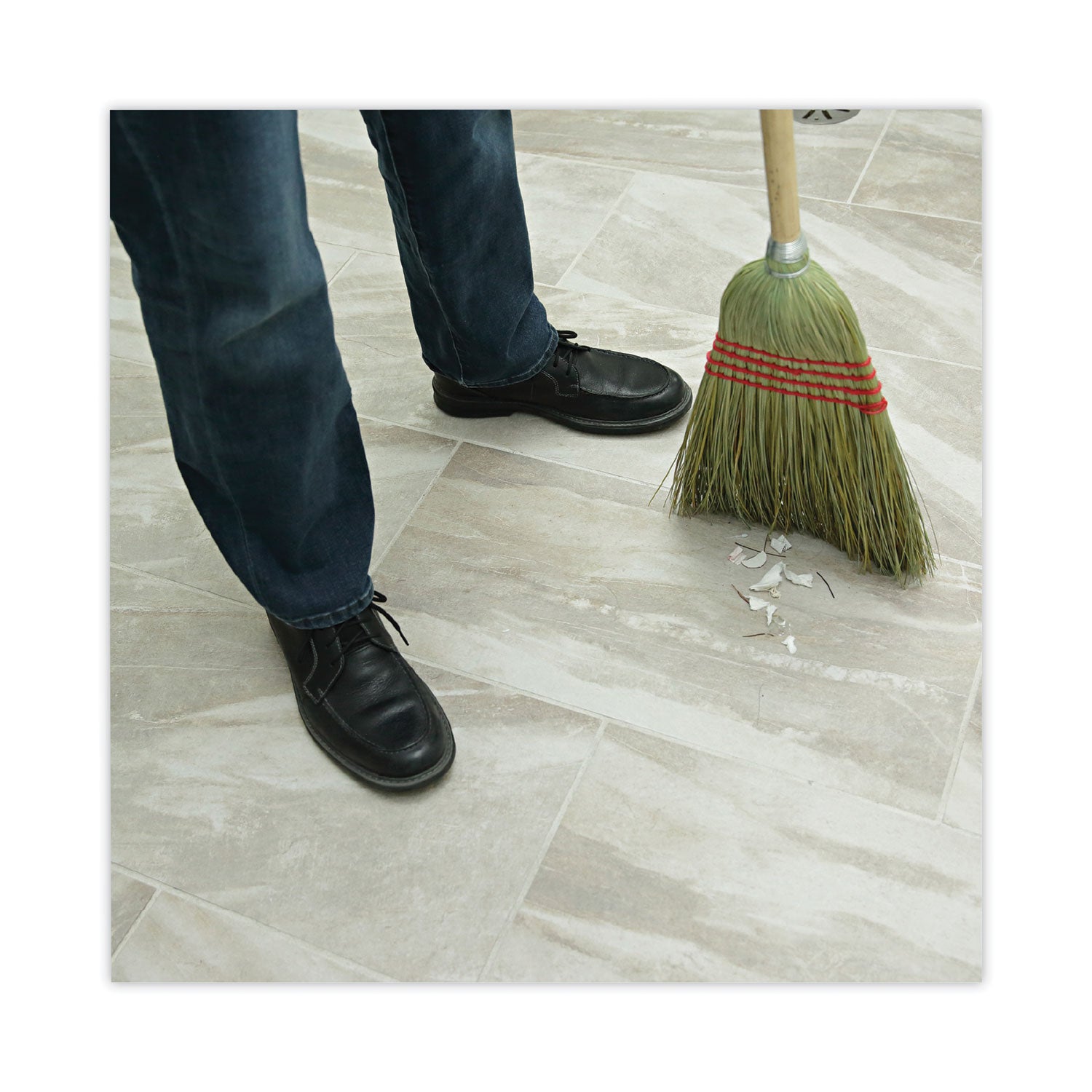 Boardwalk® Mixed Fiber Maid Broom, Mixed Fiber Bristles, 55" Overall Length, Natural, 12/Carton