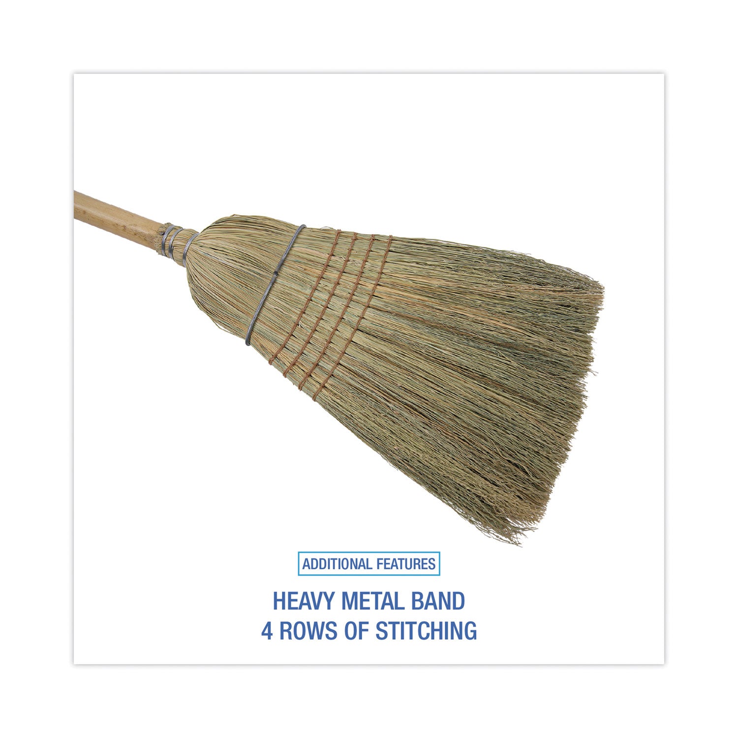 Boardwalk® Warehouse Broom, Corn Fiber Bristles, 56" Overall Length, Natural, 12/Carton