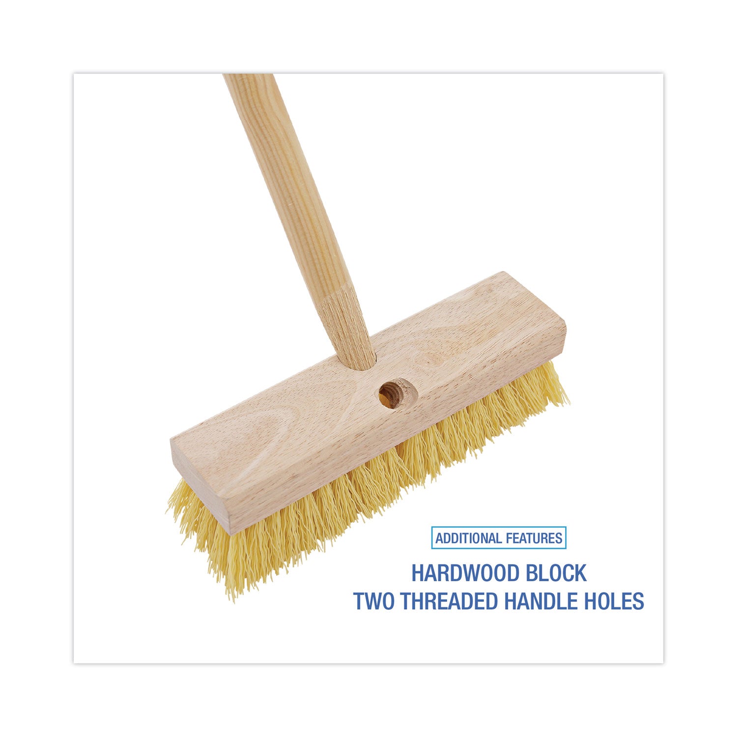 Boardwalk® Deck Brush Head, 2" Cream Polypropylene Bristles, 10" Brush