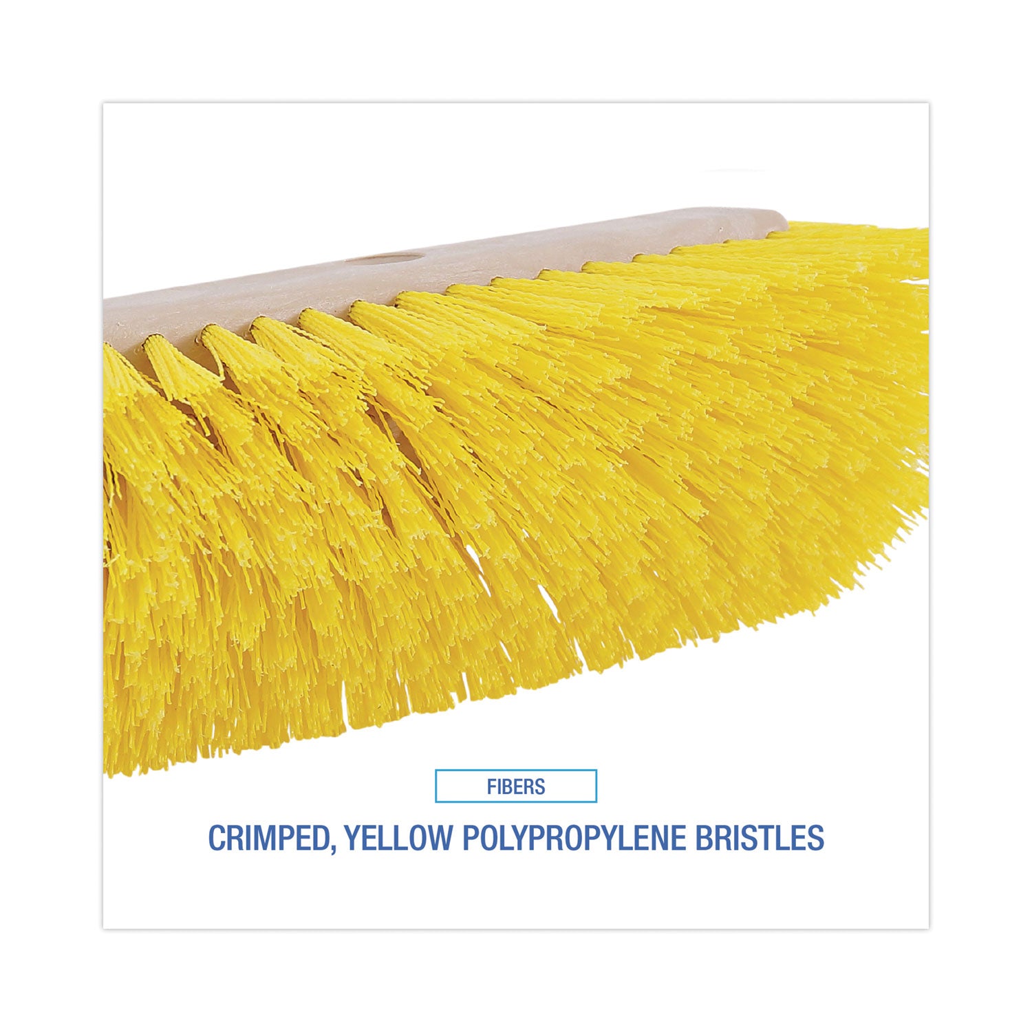 Boardwalk® Dual-Surface Scrub Brush, Yellow Polypropylene Bristles, 10" Brush, Plastic Handle