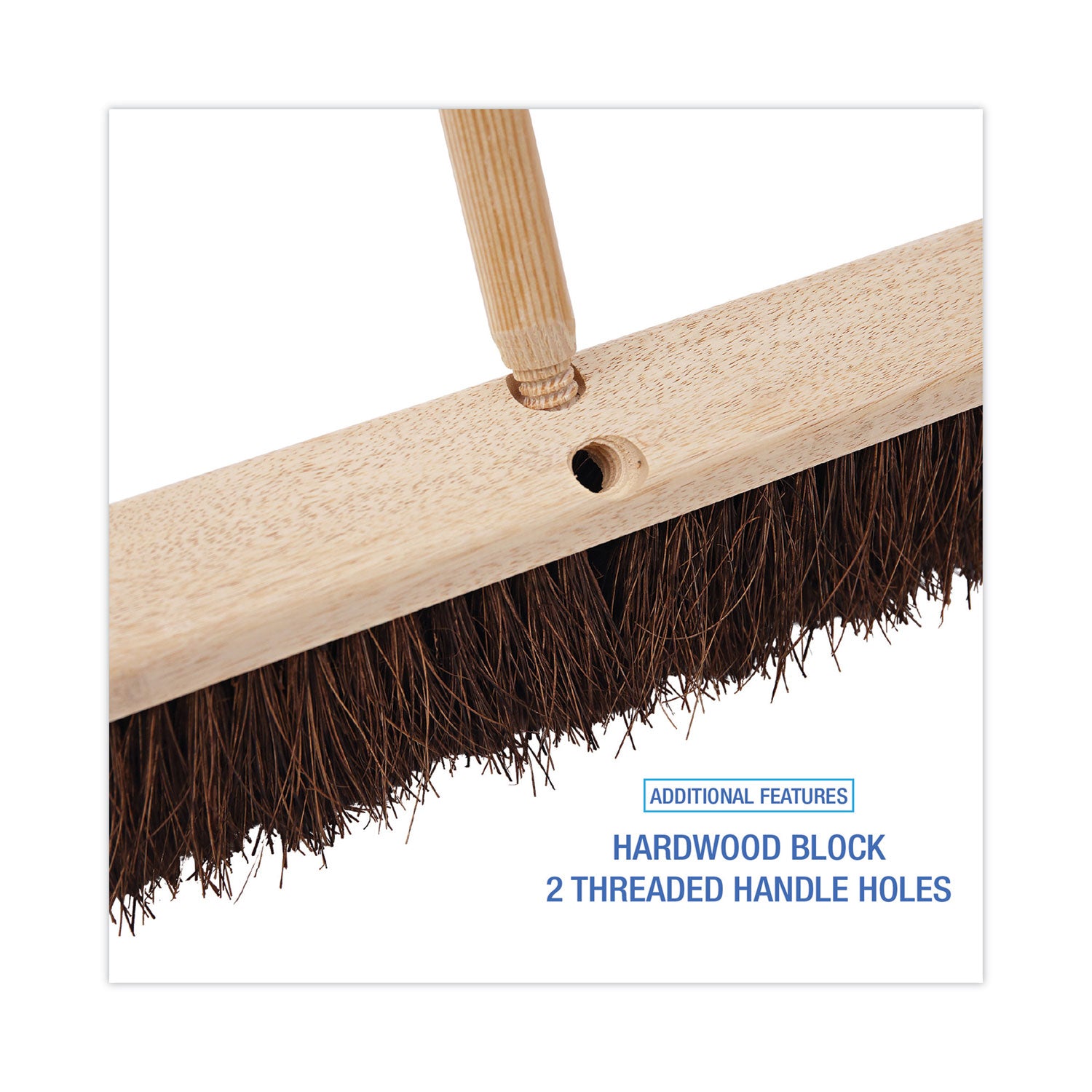 Boardwalk® Floor Brush Head, 3.25" Natural Palmyra Fiber Bristles, 24" Brush