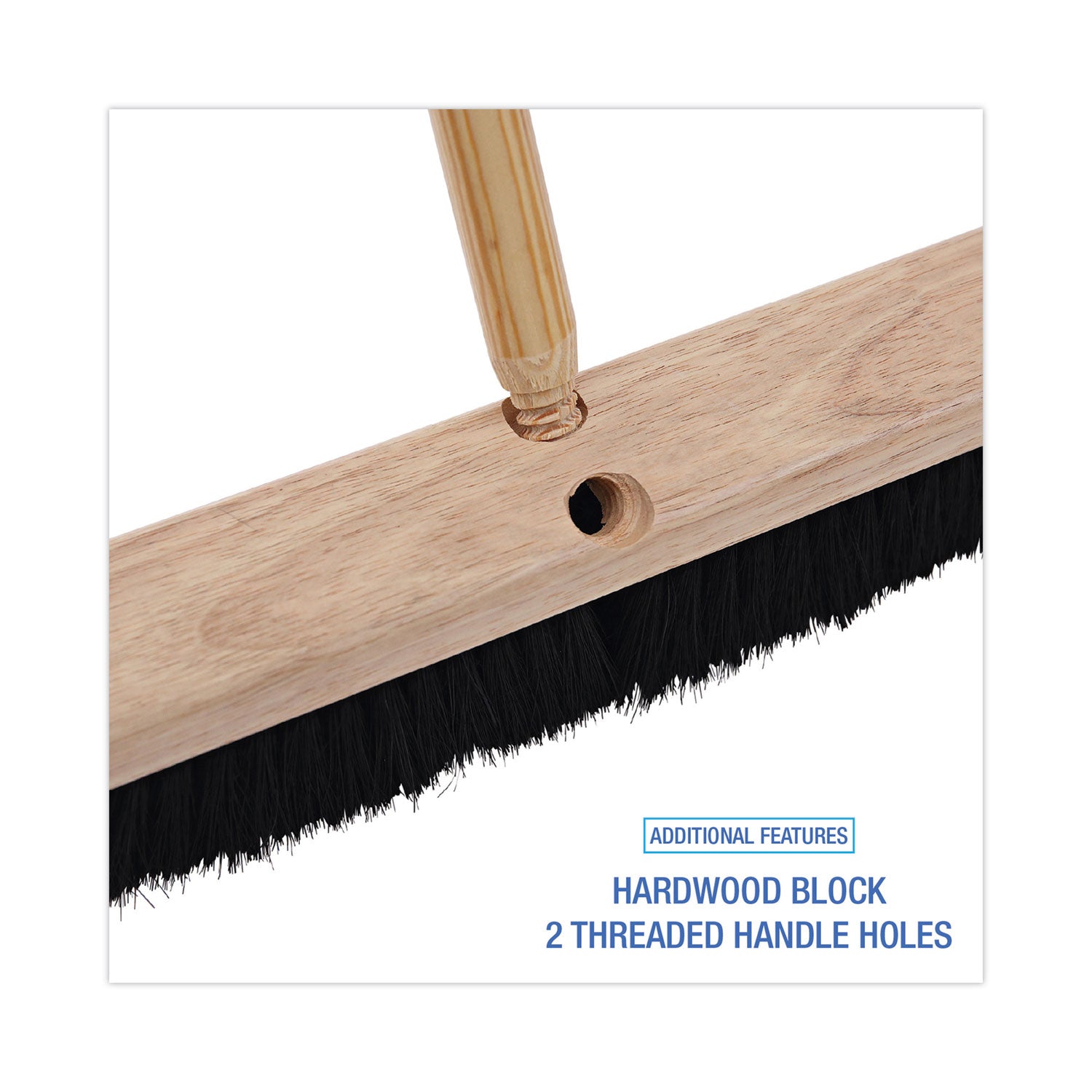 Boardwalk® Floor Brush Head, 2.5" Black Tampico Fiber Bristles, 18" Brush