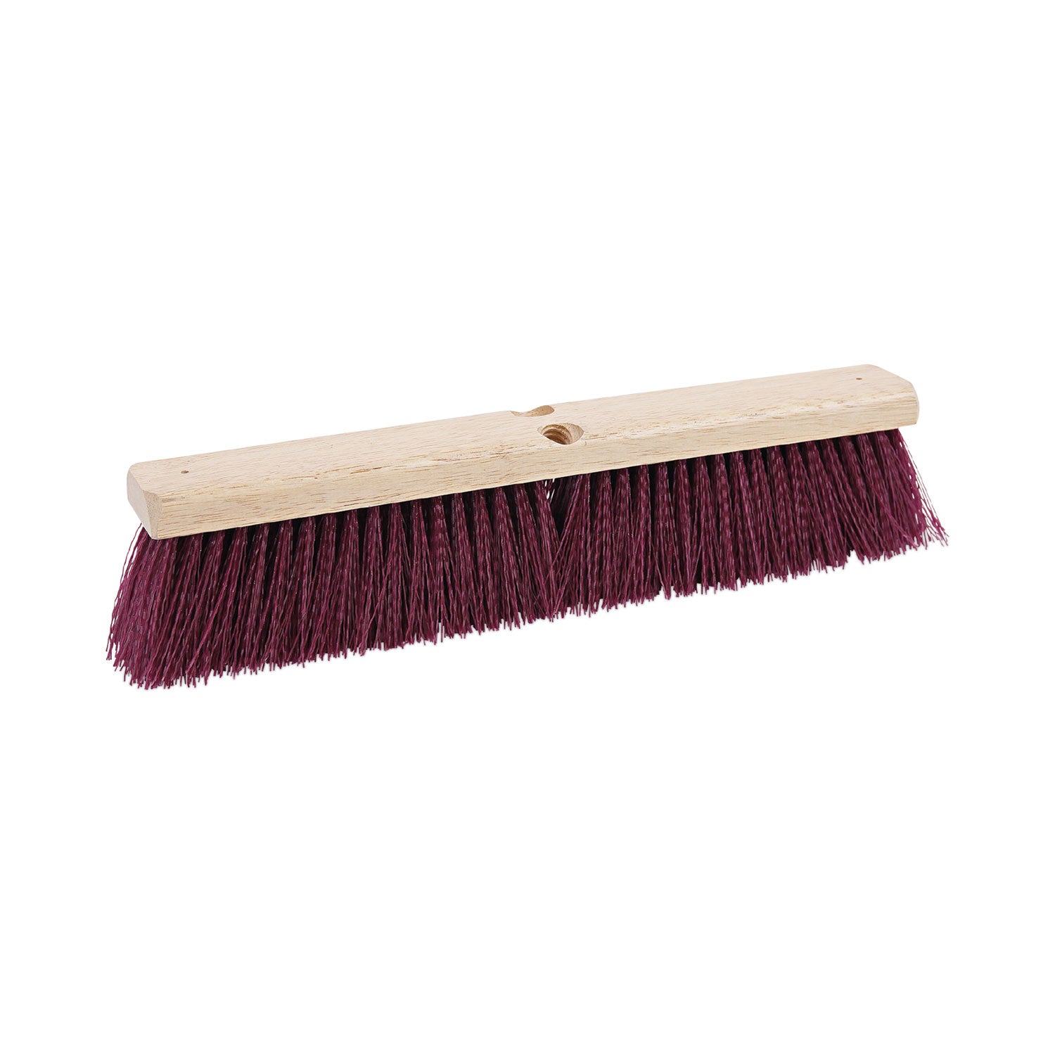 Floor Brush Head, 3" Maroon Heavy-Duty Polypropylene Bristles, 18" Brush