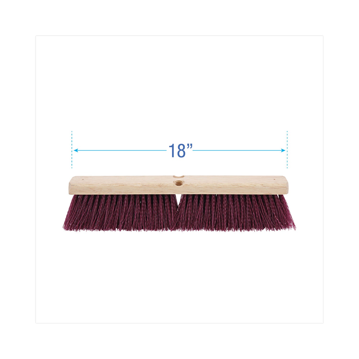 Boardwalk® Floor Brush Head, 3" Maroon Heavy-Duty Polypropylene Bristles, 18" Brush