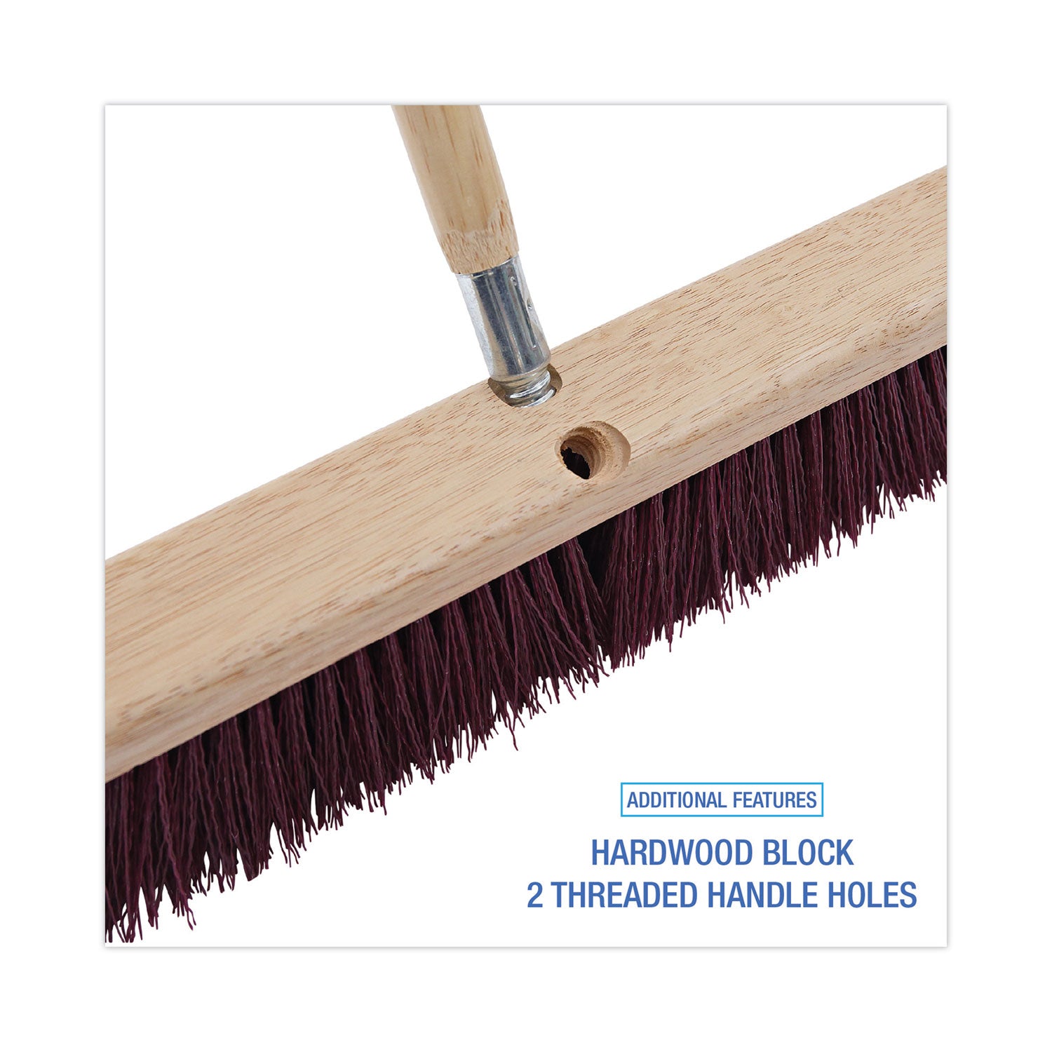 Boardwalk® Floor Brush Head, 3" Maroon Heavy-Duty Polypropylene Bristles, 18" Brush