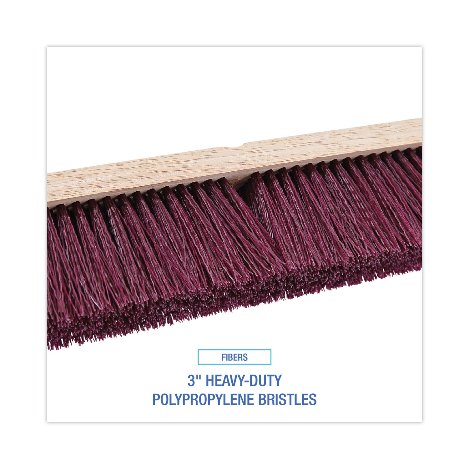 Boardwalk® Floor Brush Head, 3" Maroon Heavy-Duty Polypropylene Bristles, 18" Brush