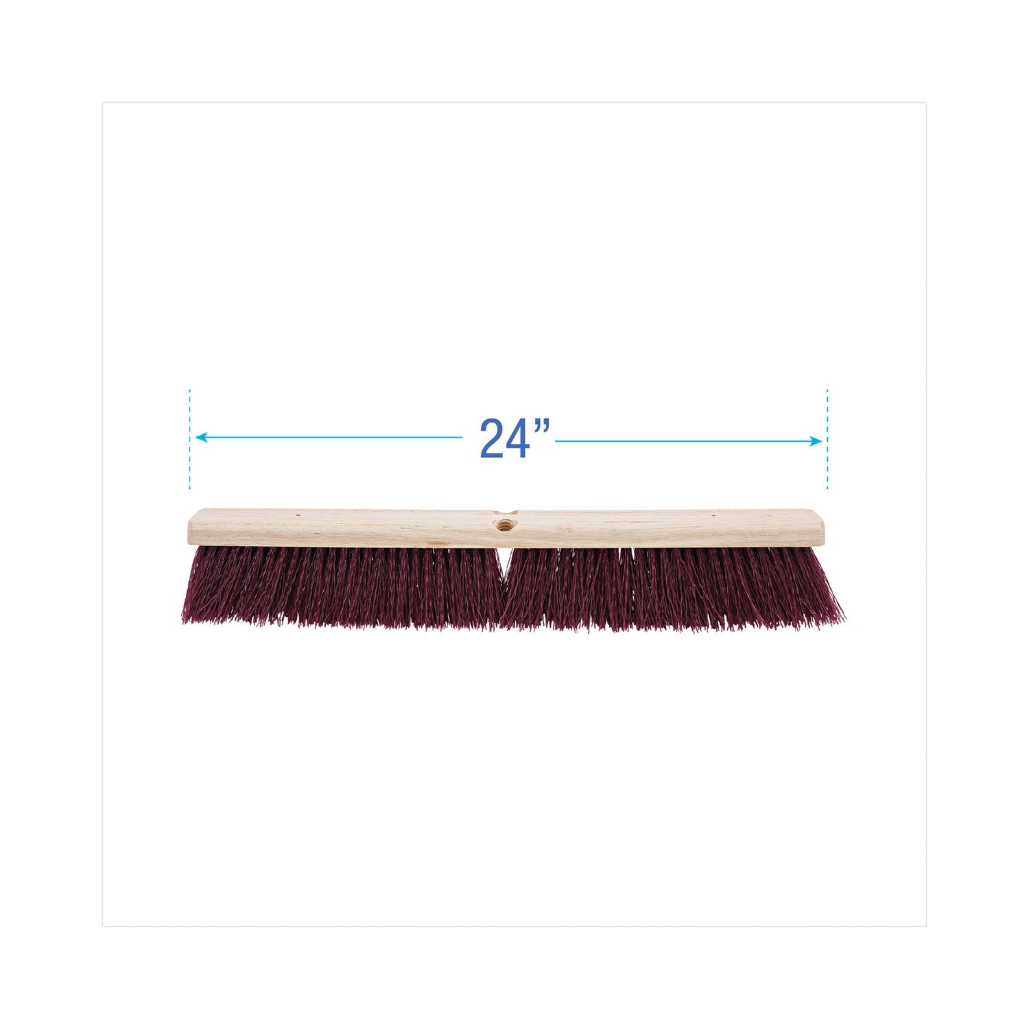 Boardwalk® Floor Brush Head, 3.25" Maroon Stiff Polypropylene Bristles, 24" Brush