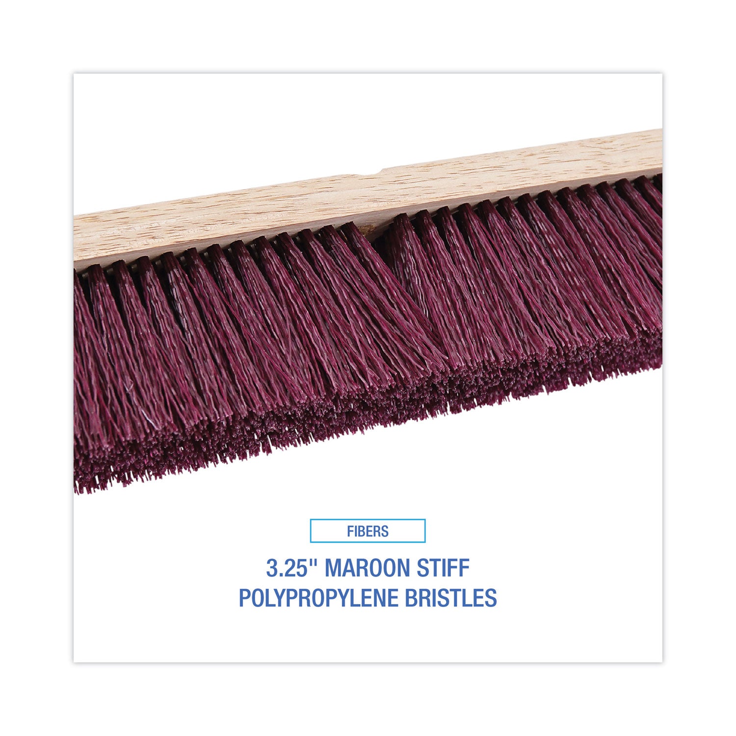 Boardwalk® Floor Brush Head, 3.25" Maroon Stiff Polypropylene Bristles, 24" Brush