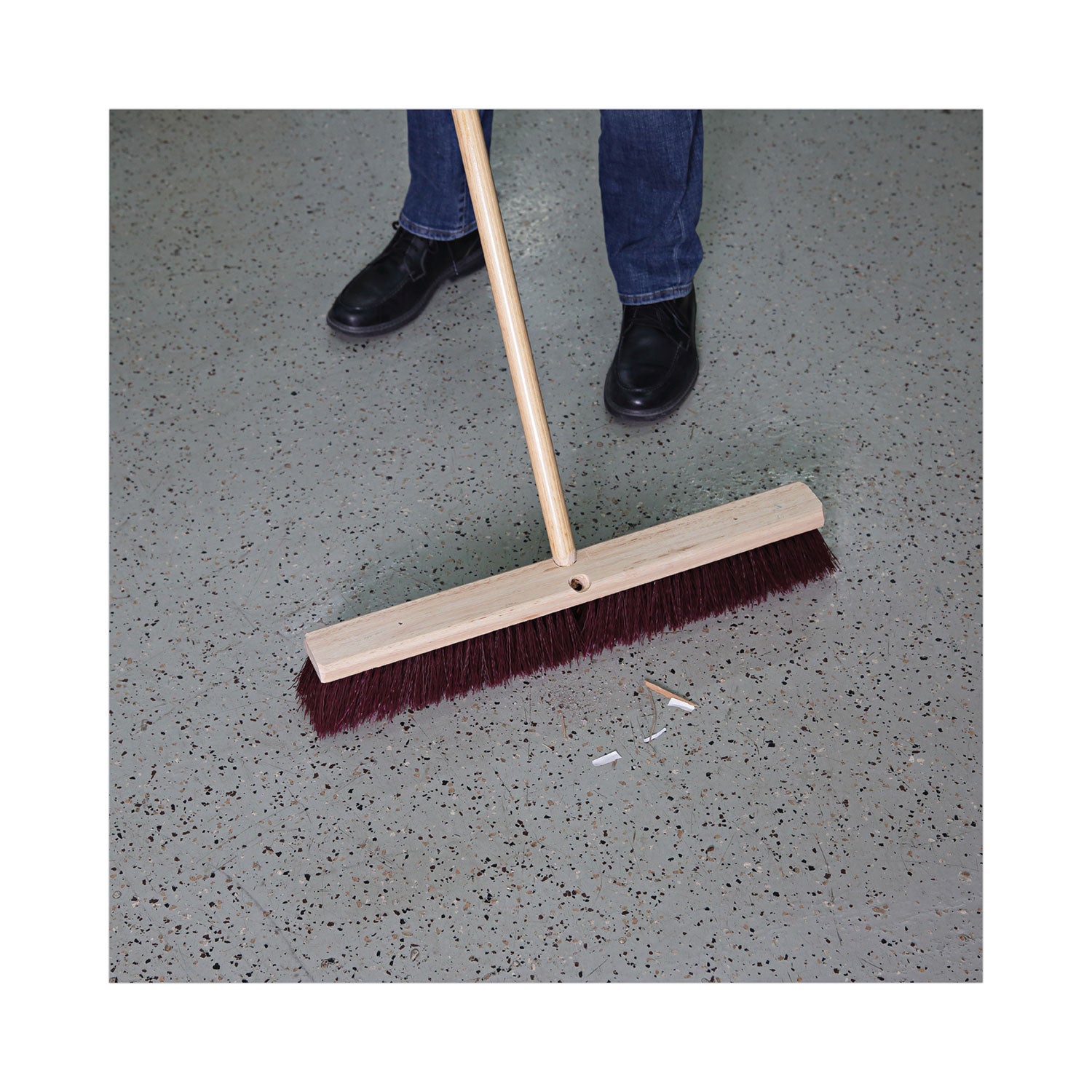 Boardwalk® Floor Brush Head, 3.25" Maroon Stiff Polypropylene Bristles, 24" Brush