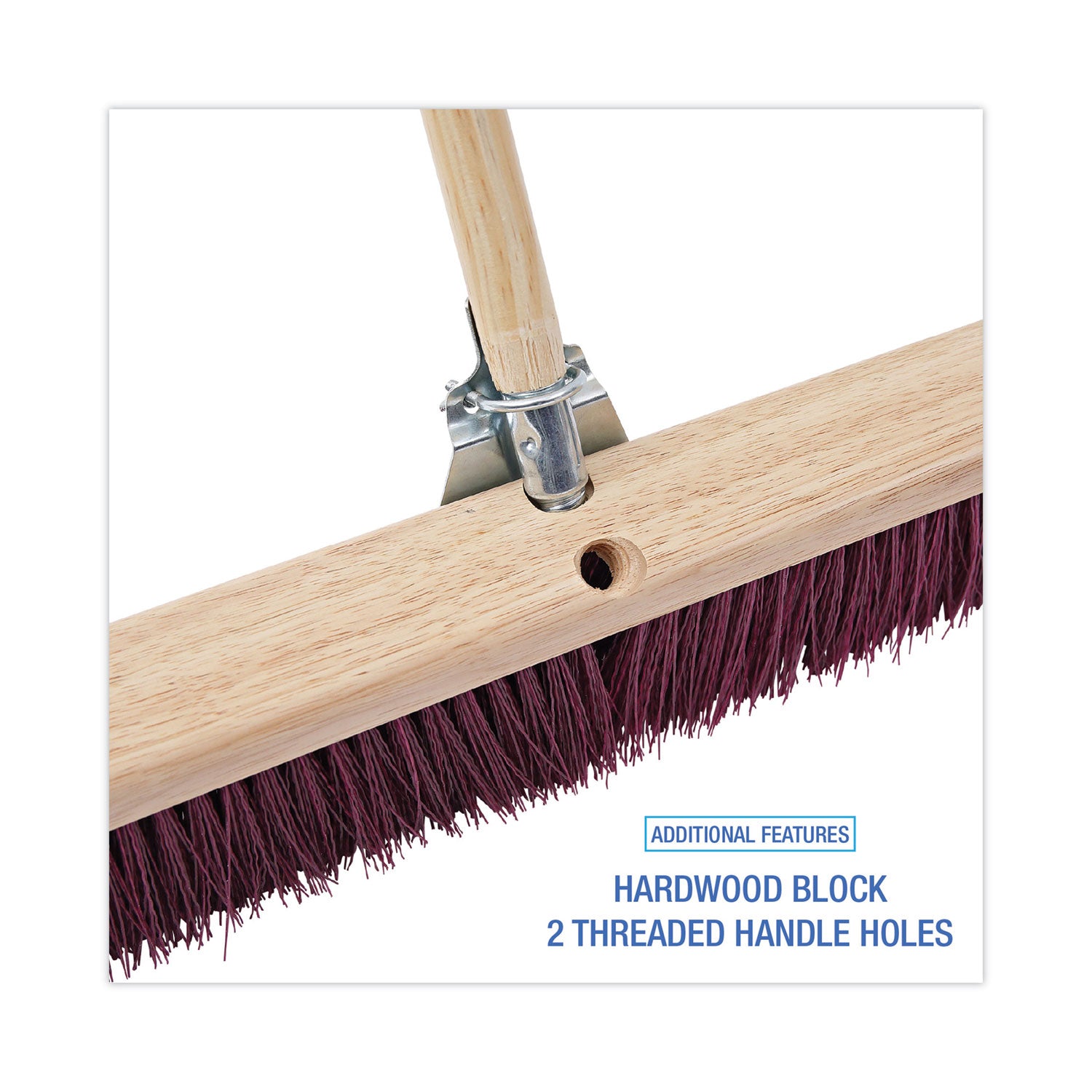 Boardwalk® Floor Brush Head, 3.25" Maroon Stiff Polypropylene Bristles, 36" Brush