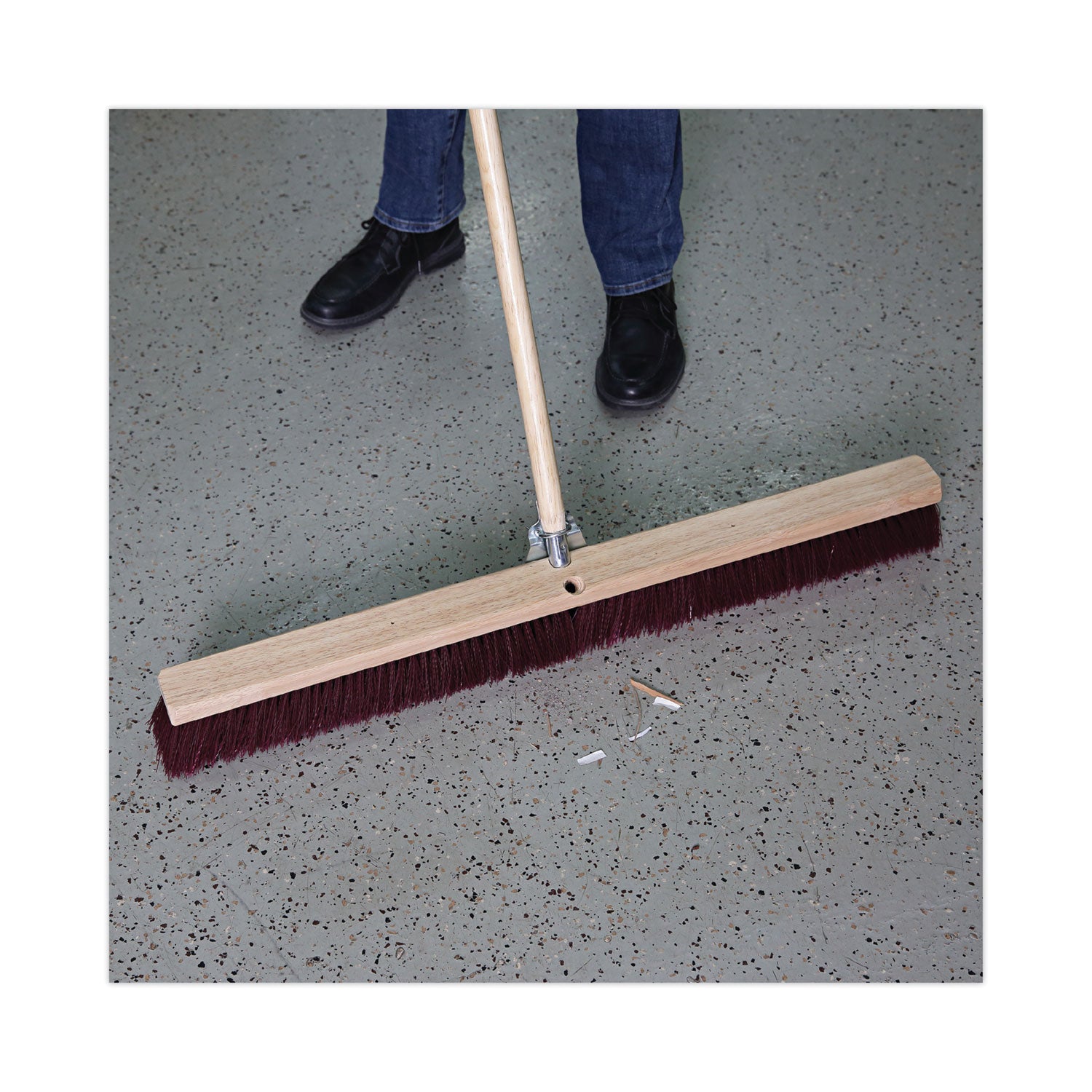 Boardwalk® Floor Brush Head, 3.25" Maroon Stiff Polypropylene Bristles, 36" Brush