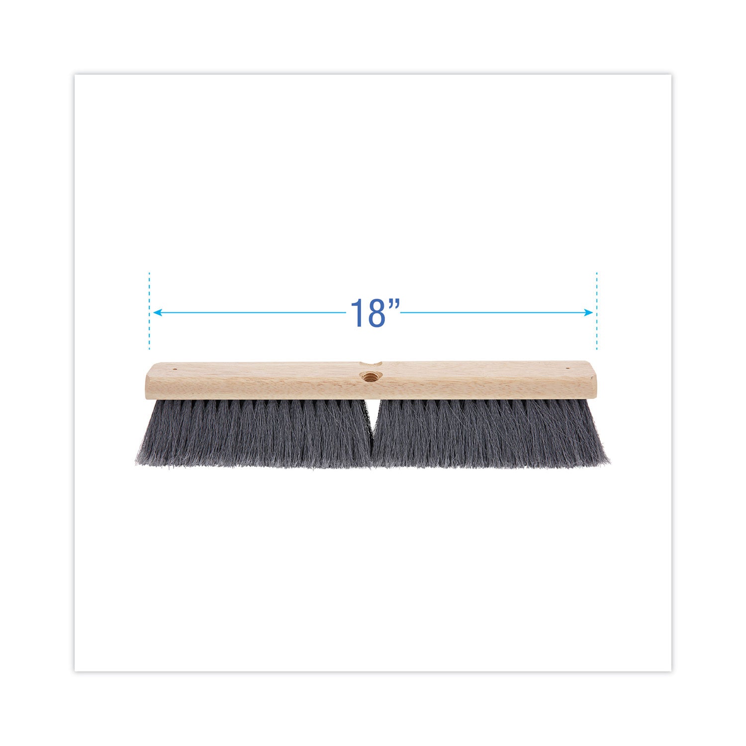 Boardwalk® Floor Brush Head, 3" Gray Flagged Polypropylene Bristles, 18" Brush