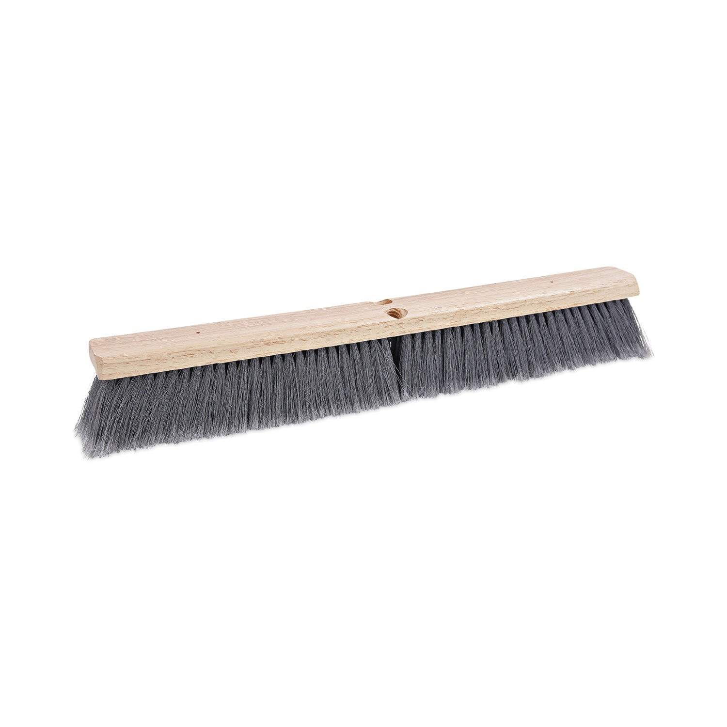 Floor Brush Head, 3" Gray Flagged Polypropylene Bristles, 24" Brush