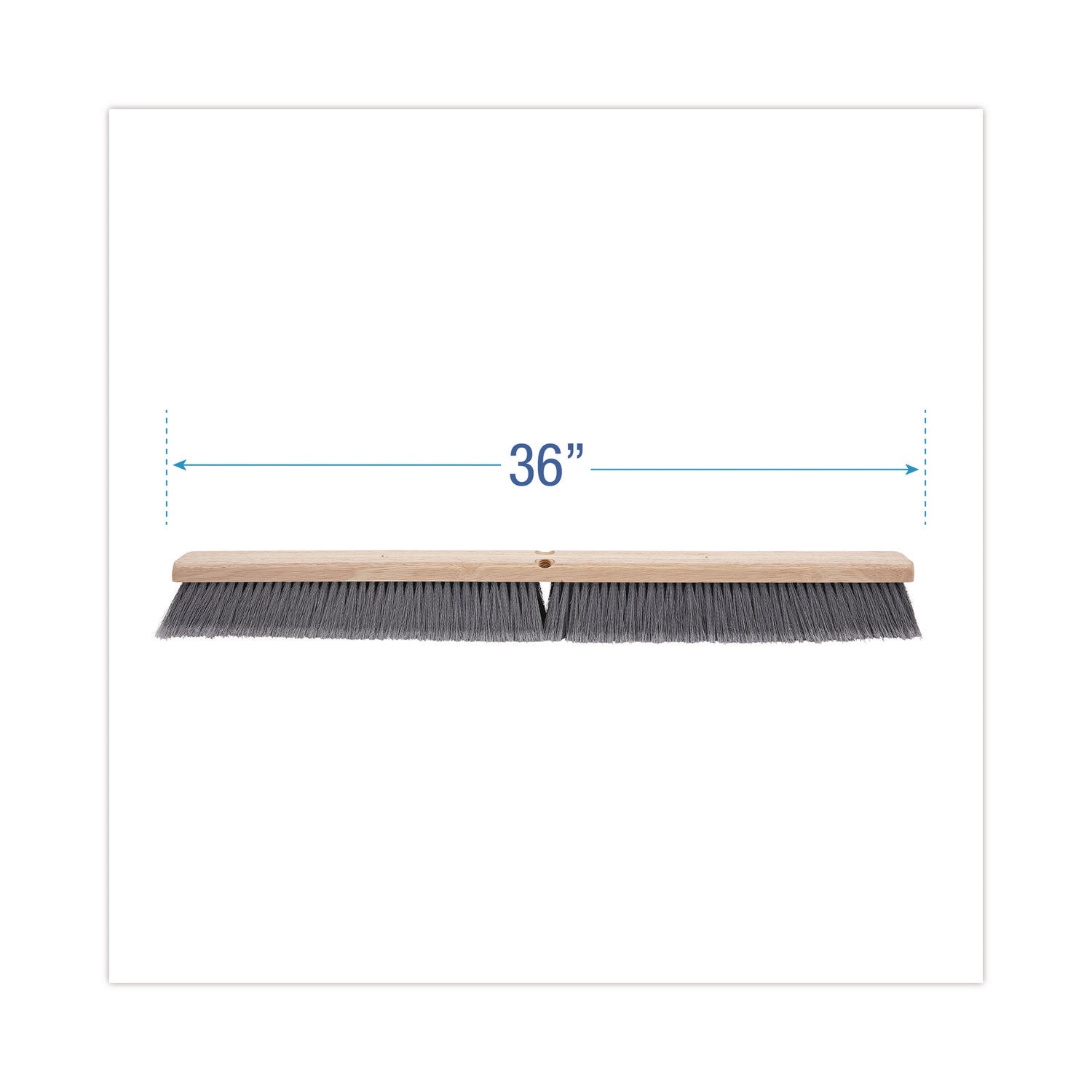 Boardwalk® Floor Brush Head, 3" Gray Flagged Polypropylene Bristles, 36" Brush