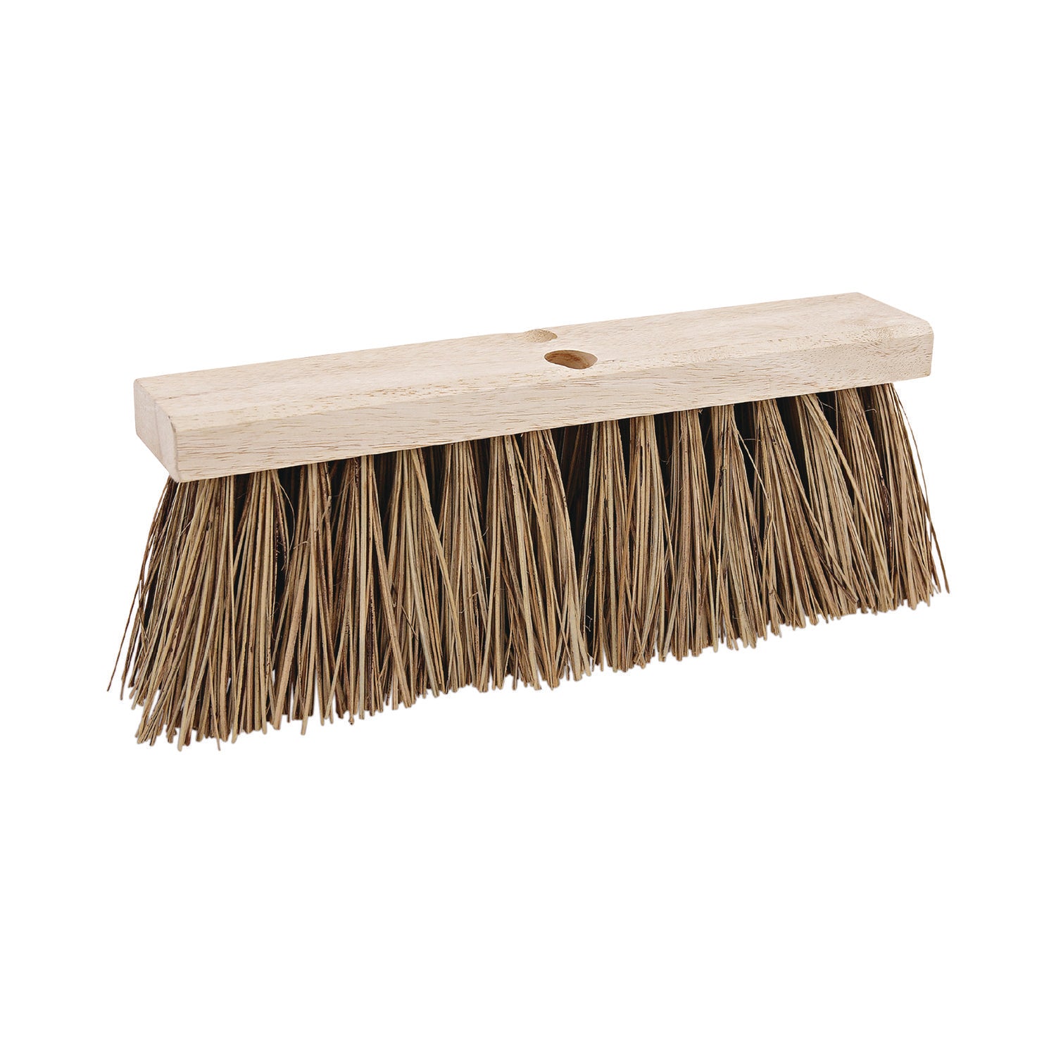 Street Broom Head, 6.25" Brown Palmyra Fiber Bristles, 16" Brush