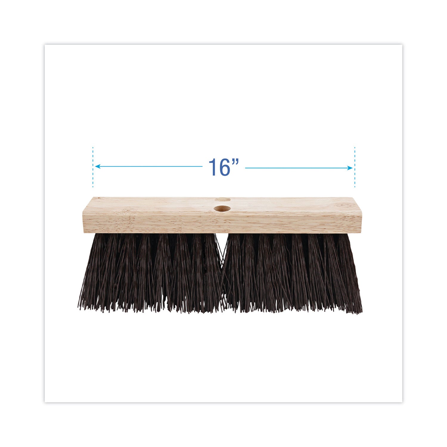 Boardwalk® Street Broom Head, 6.25" Brown Polypropylene Bristles, 16" Brush