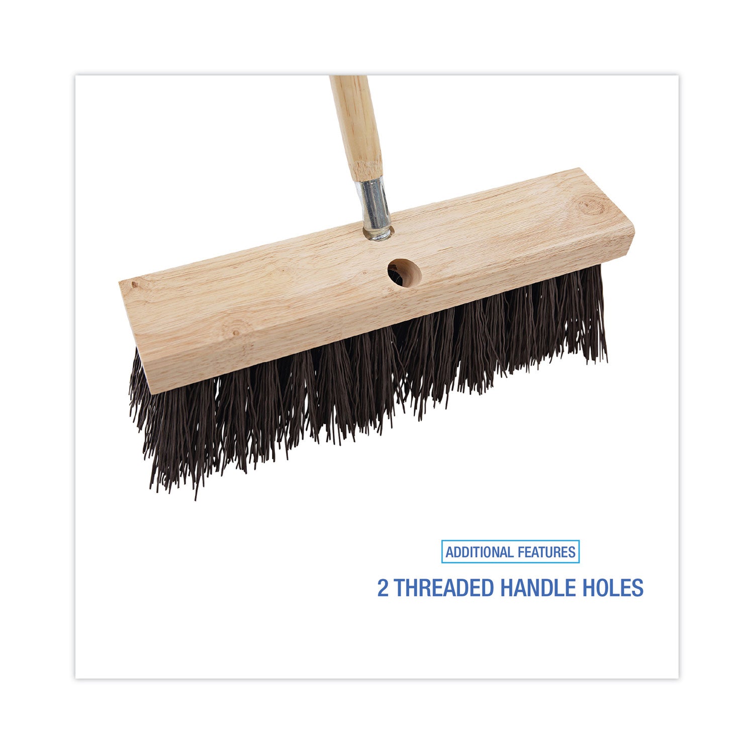 Boardwalk® Street Broom Head, 6.25" Brown Polypropylene Bristles, 16" Brush