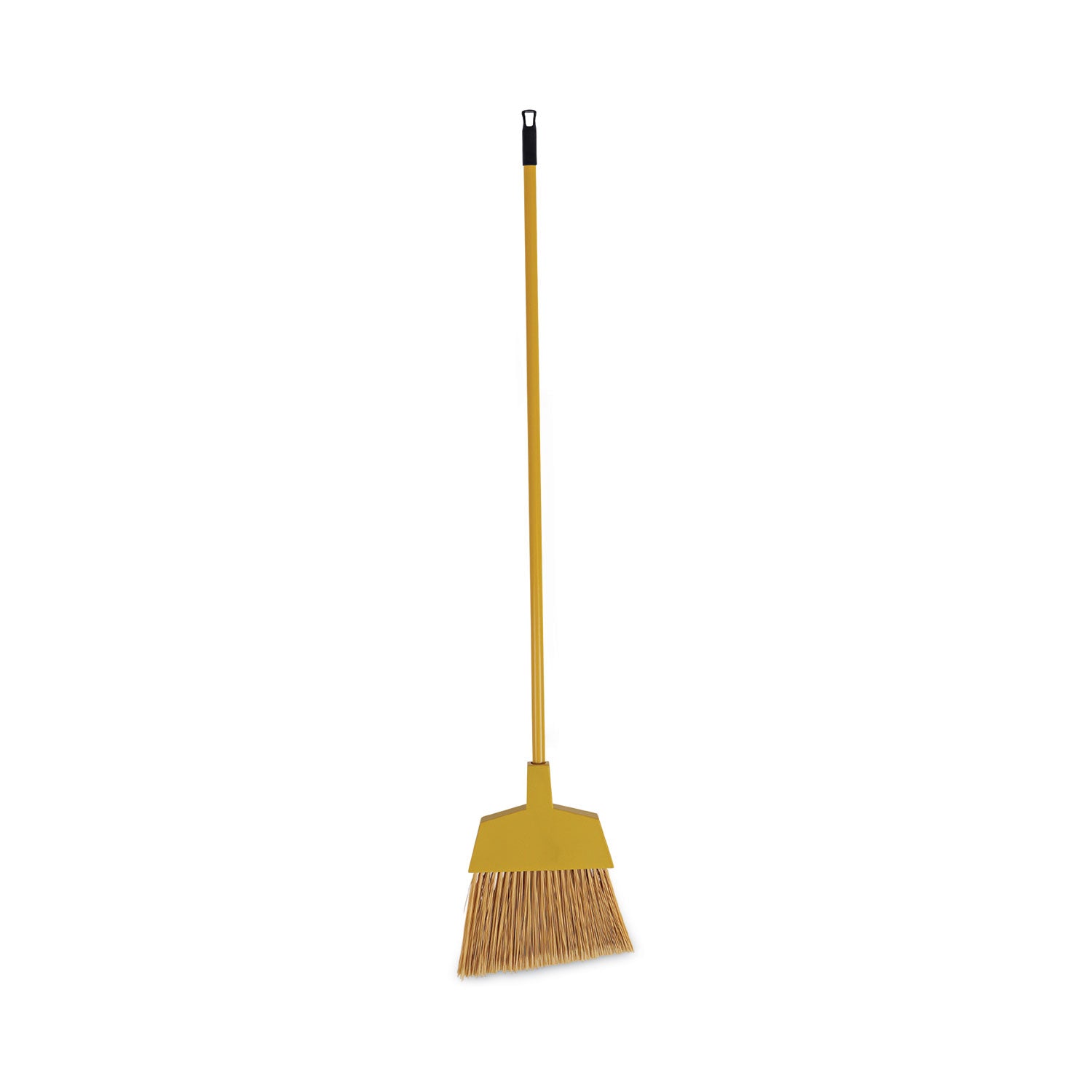 Corn Fiber Angled-Head Lobby Brooms, 55" Handle, Yellow, 12/Carton