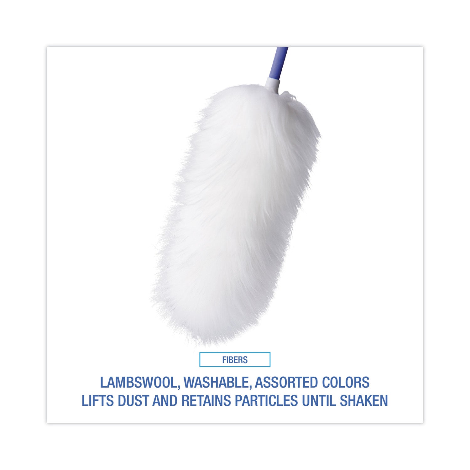 Boardwalk® Lambswool Duster, Plastic Handle Extends 35" to 48" Handle, Assorted Colors