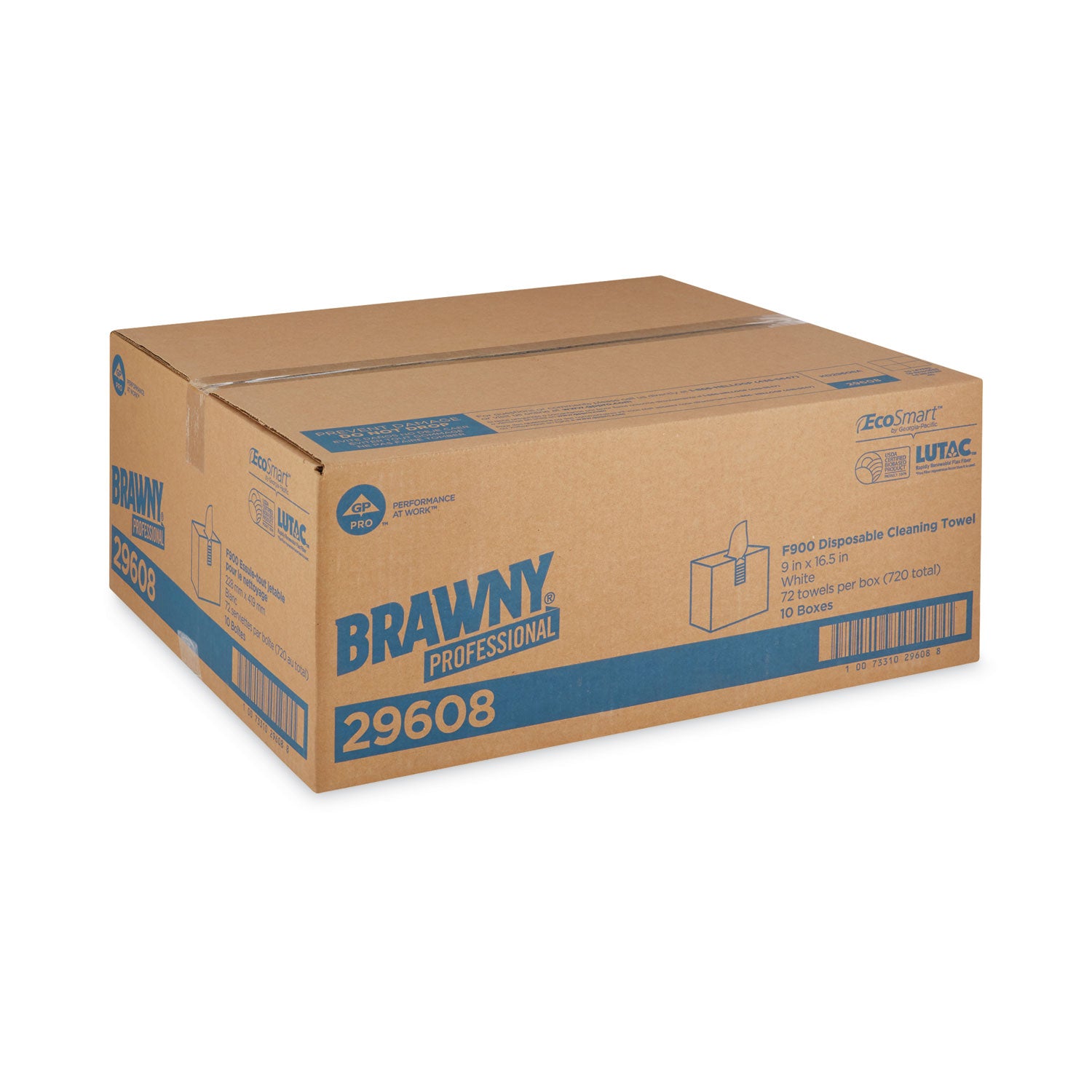 Brawny® Professional FLAX 900 Heavy Duty Cloths, 9 x 16.5, White, 72/Box, 10 Box/Carton