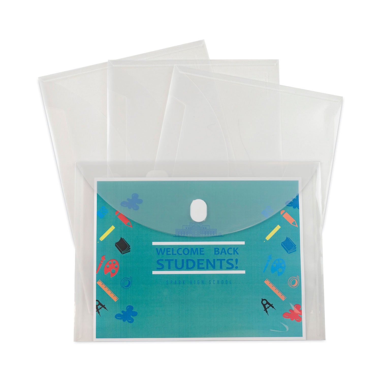 Reusable Poly Envelope, Hook/Loop Closure, 9.38 x 13, Clear, 5/Pack C-Line® Flipcost