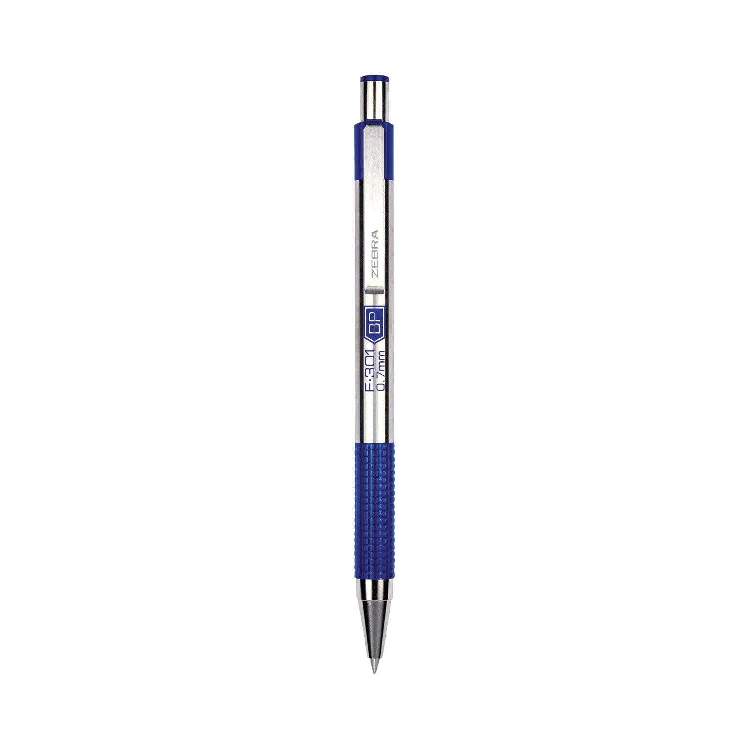 Zebra® F-301 Ballpoint Pen, Retractable, Fine 0.7 mm, Assorted Ink and Barrel Colors, 4/Pack