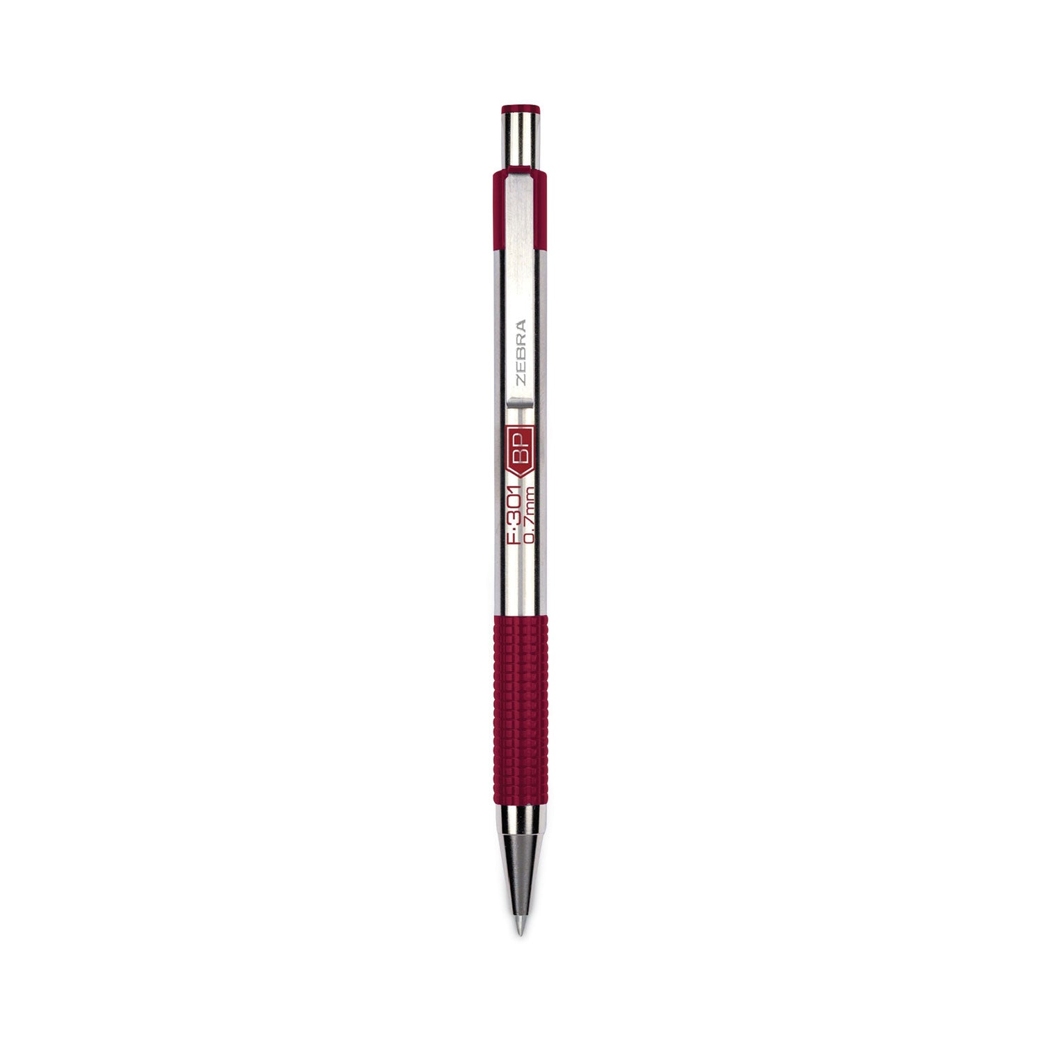 Zebra® F-301 Ballpoint Pen, Retractable, Fine 0.7 mm, Assorted Ink and Barrel Colors, 4/Pack